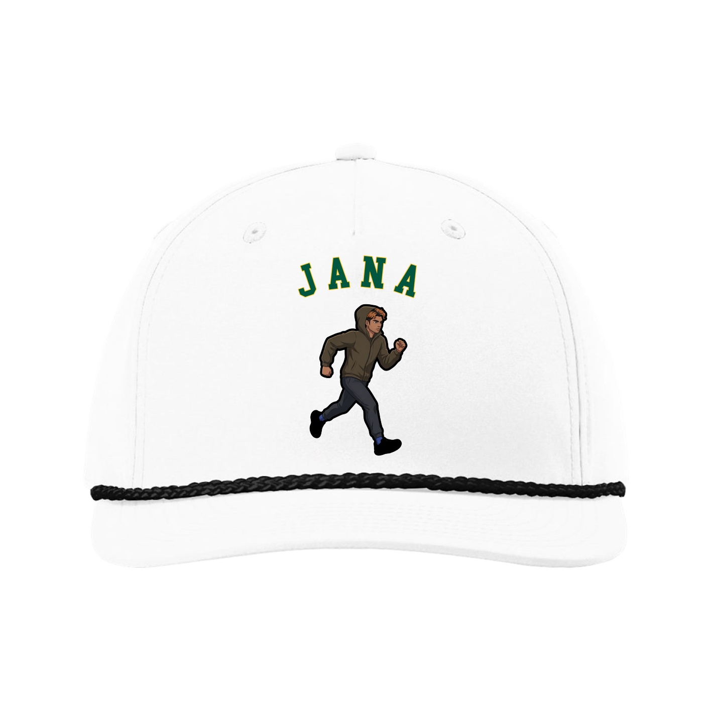 Five-Panel Classic Rope Cap — Shirsey Arch in White