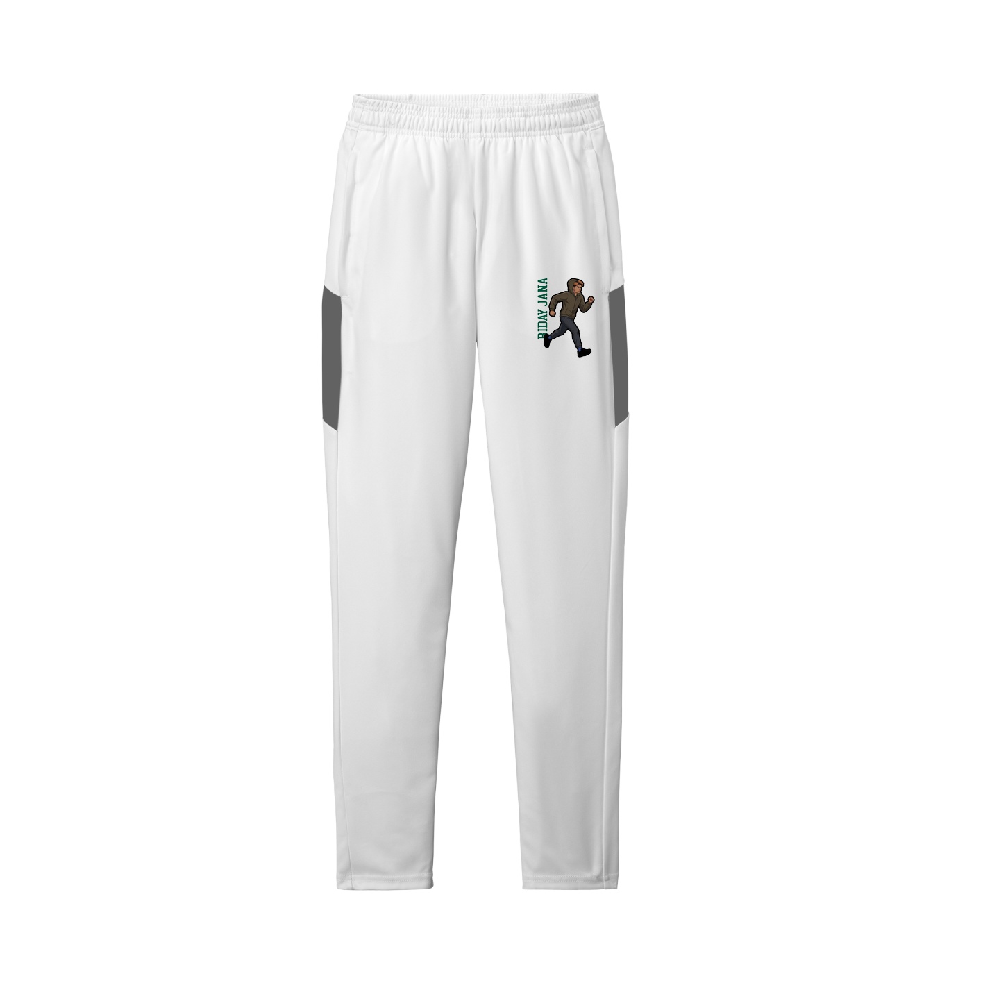 Team Travel Pant — Name Vertical in White/Grey