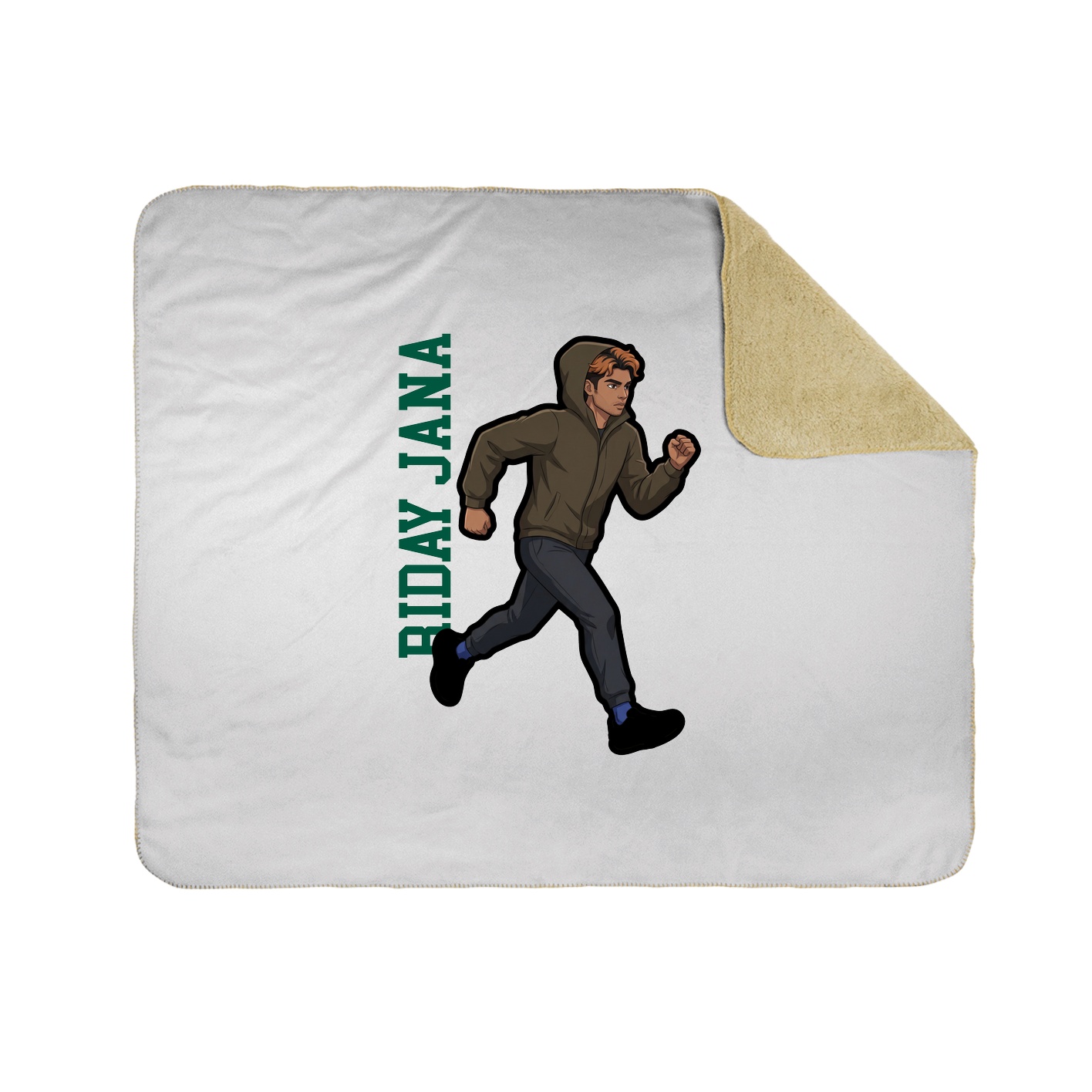 Throw Blanket — Name Vertical in White
