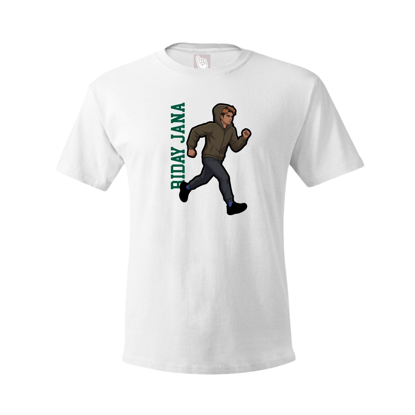 Youth Tee — Name Vertical in White