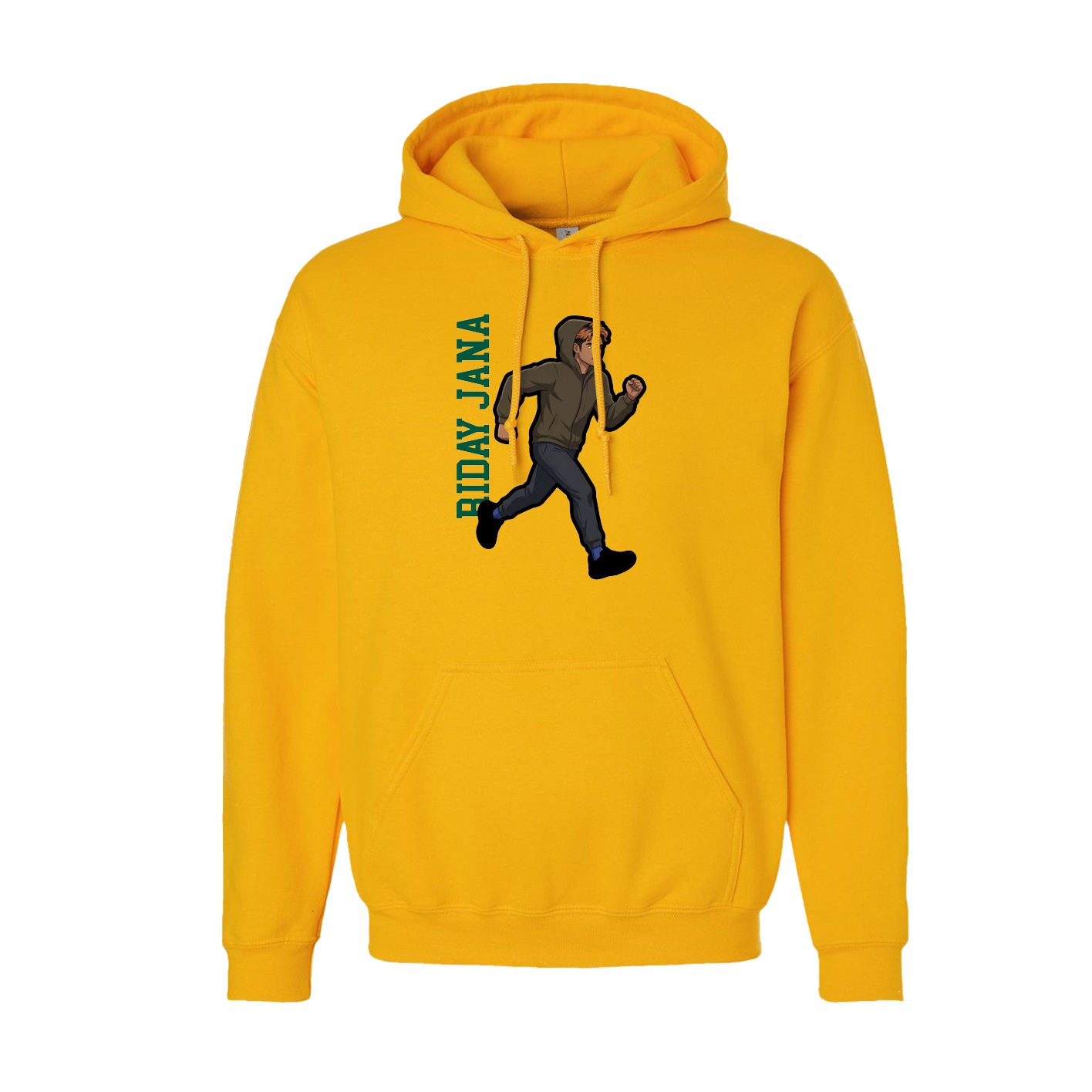 Hoodie — Name Vertical in Gold