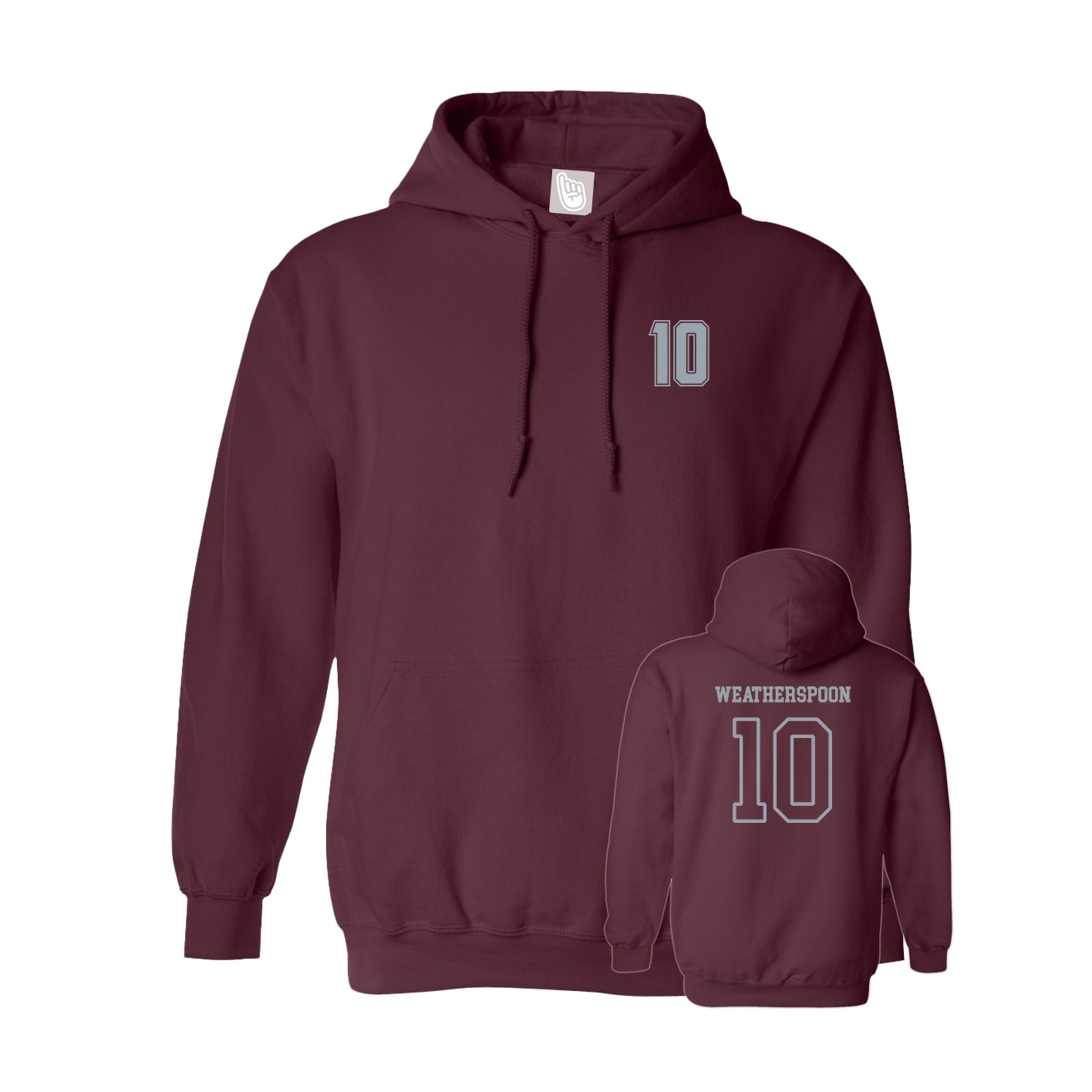 Hoodie — Chest Back in Maroon