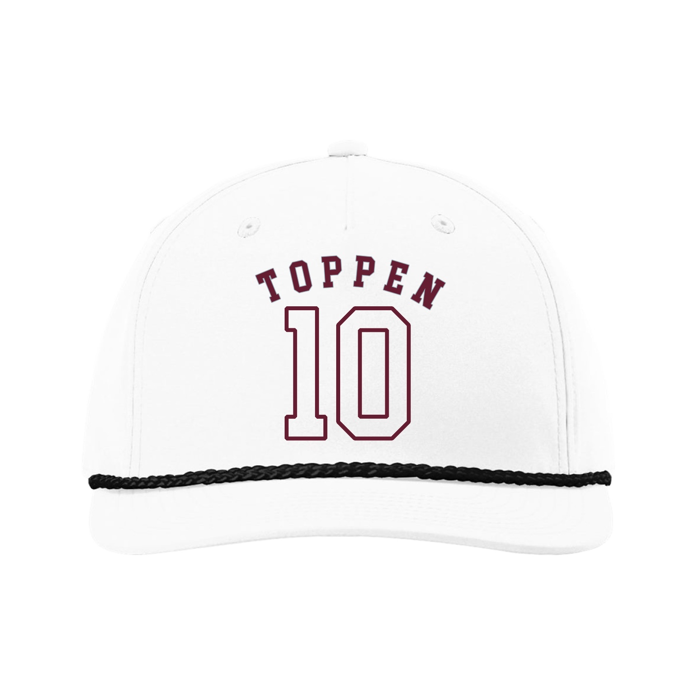 Five-Panel Classic Rope Cap — Shirsey Arch in White