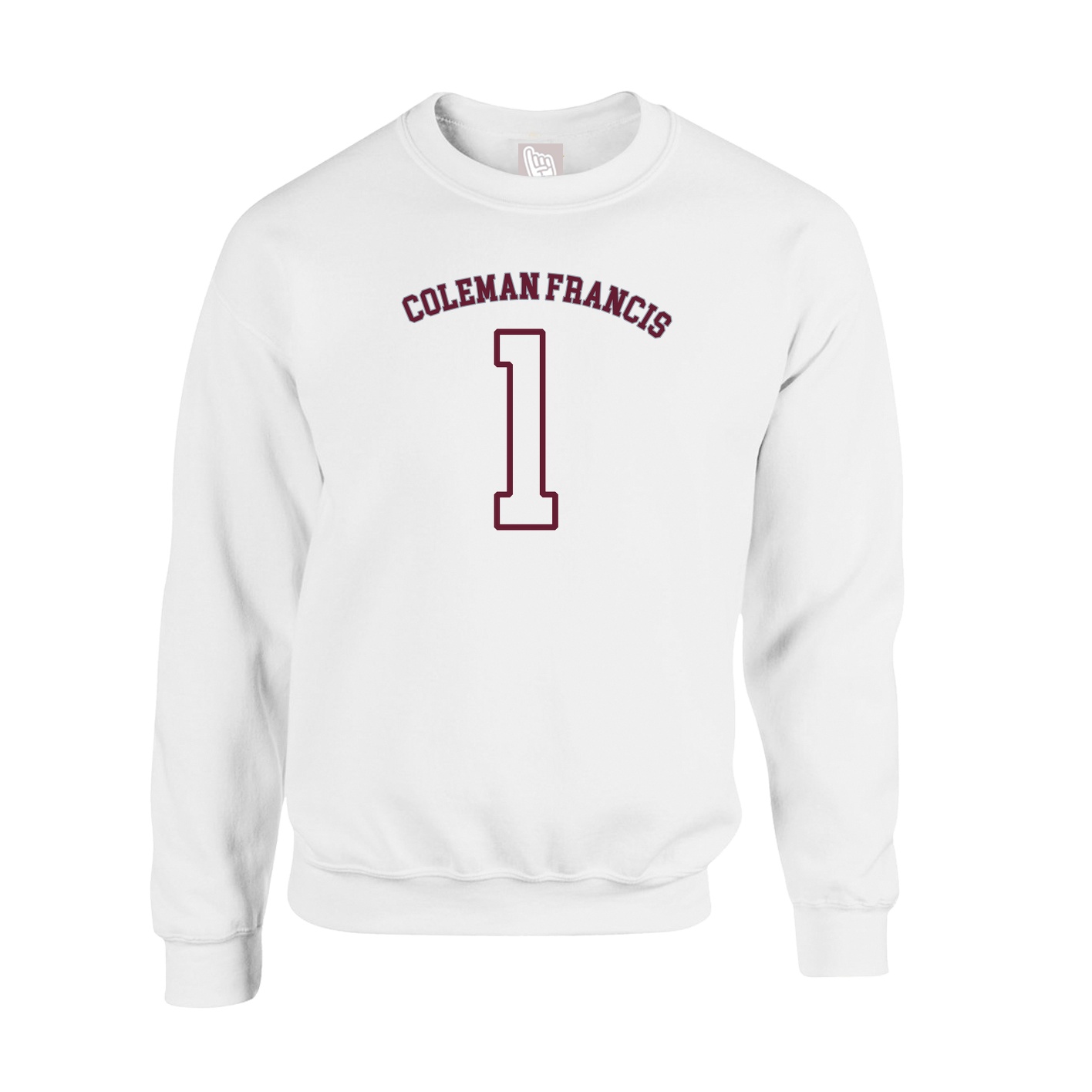 Fleece Crew — Shirsey Arch in White