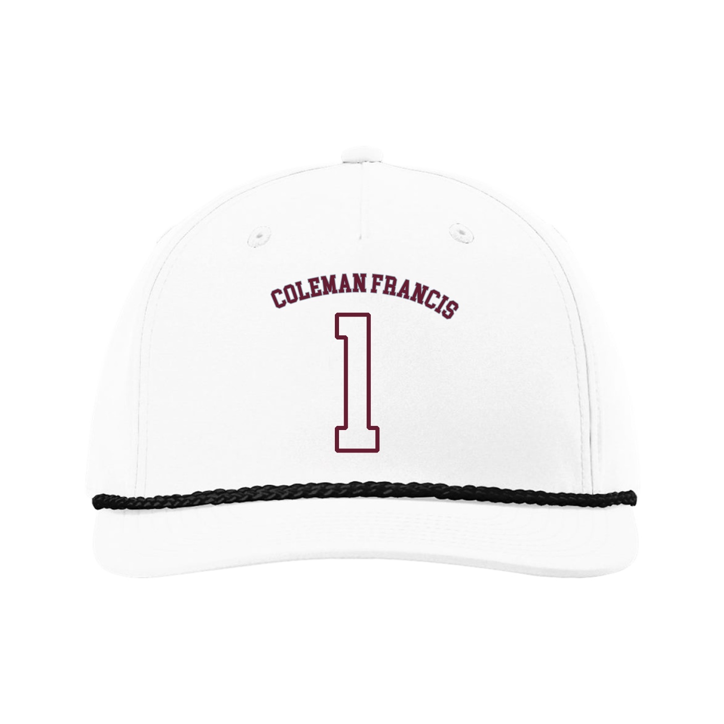 Five-Panel Classic Rope Cap — Shirsey Arch in White