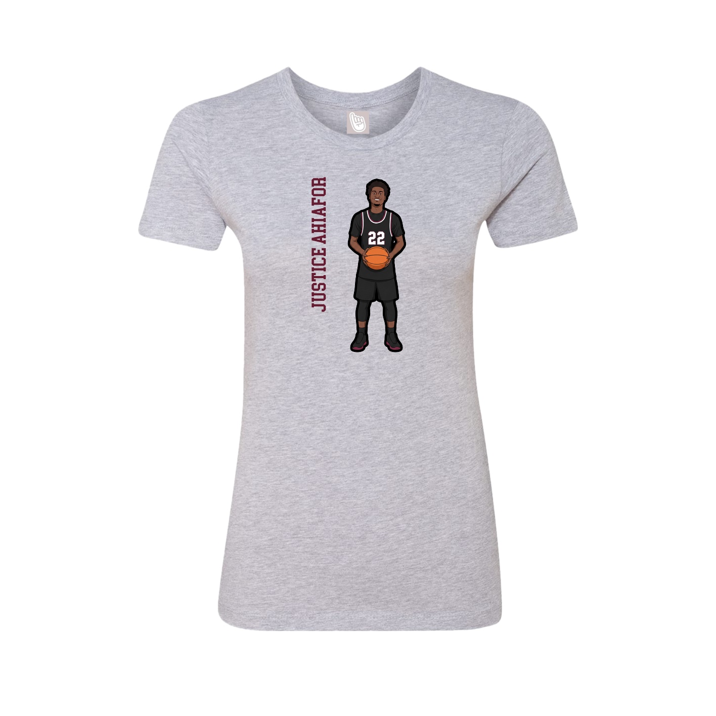 Womens Tee — Name Vertical in Grey