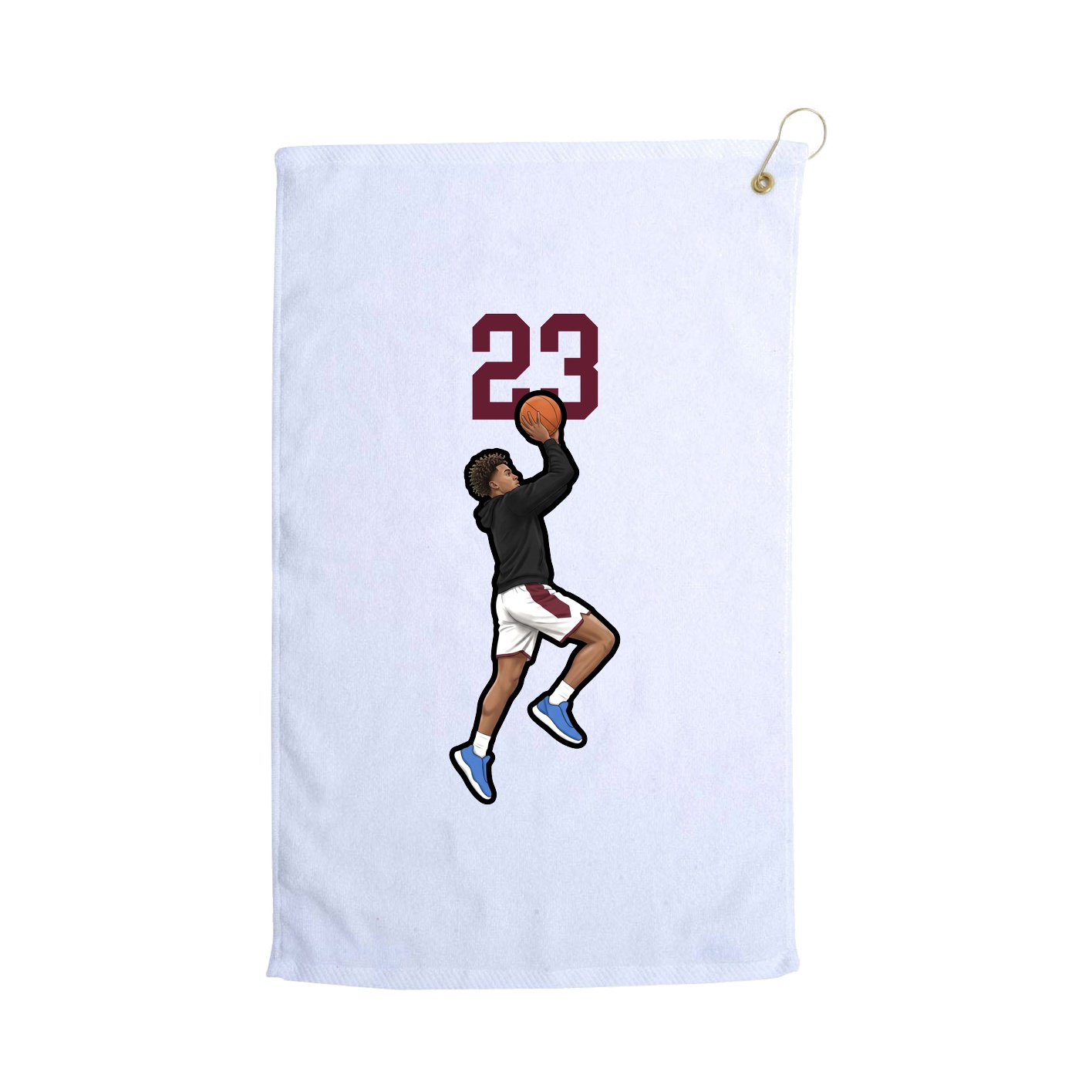 Golf Towel — Number Top in White