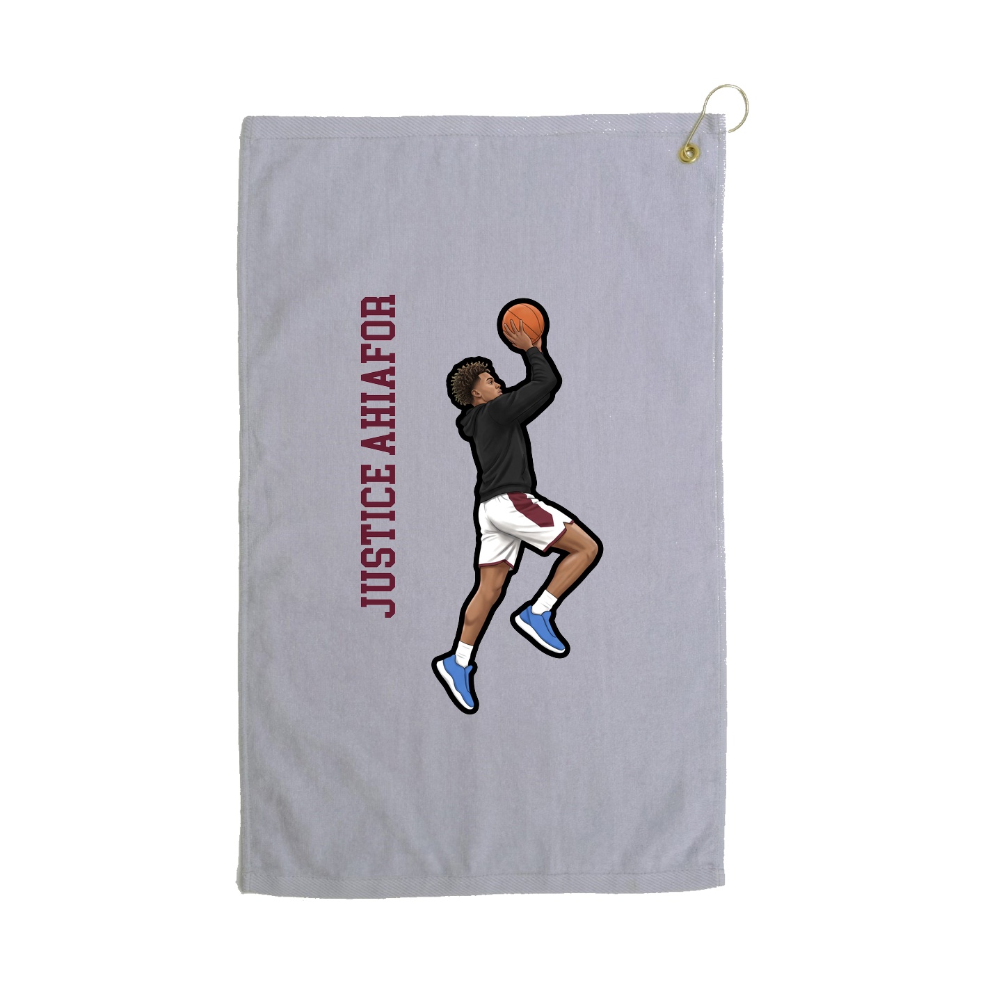 Golf Towel — Name Vertical in Grey