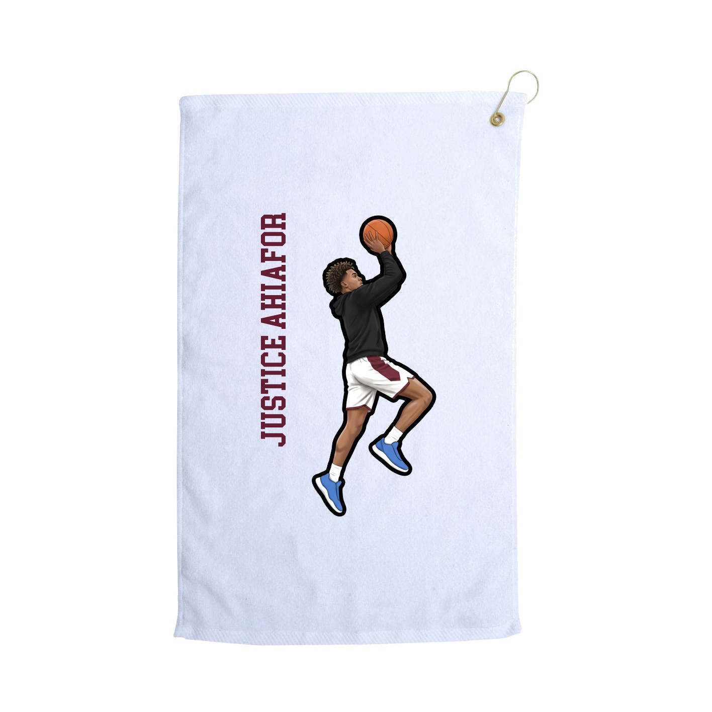 Golf Towel — Name Vertical in White