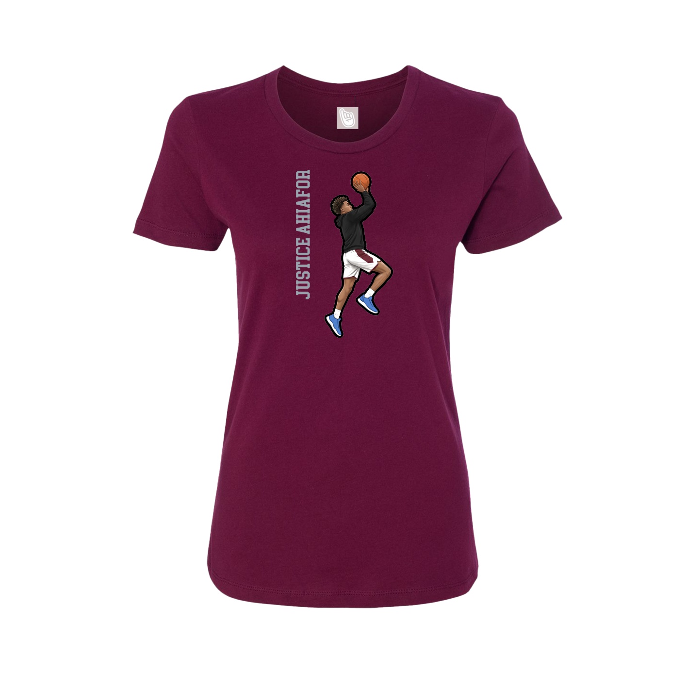 Womens Tee — Name Vertical in Maroon