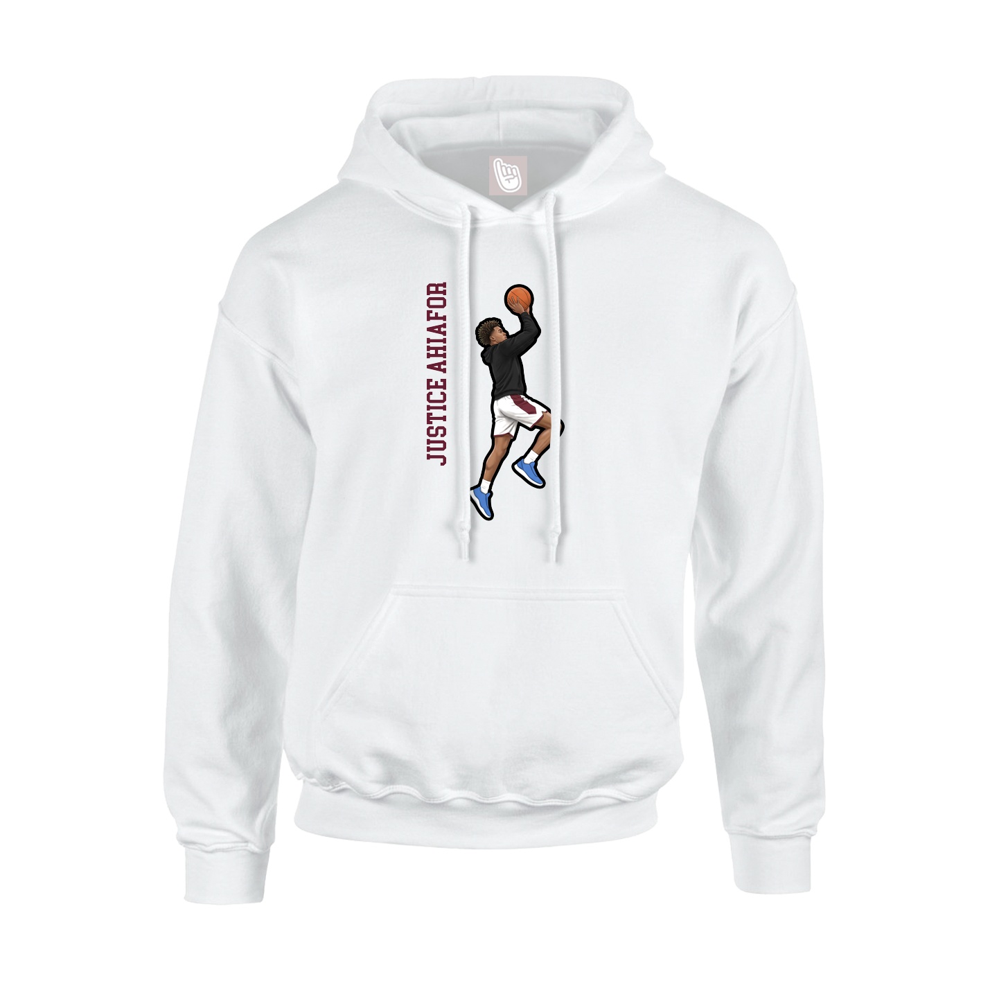 Youth Hoodie — Name Vertical in White