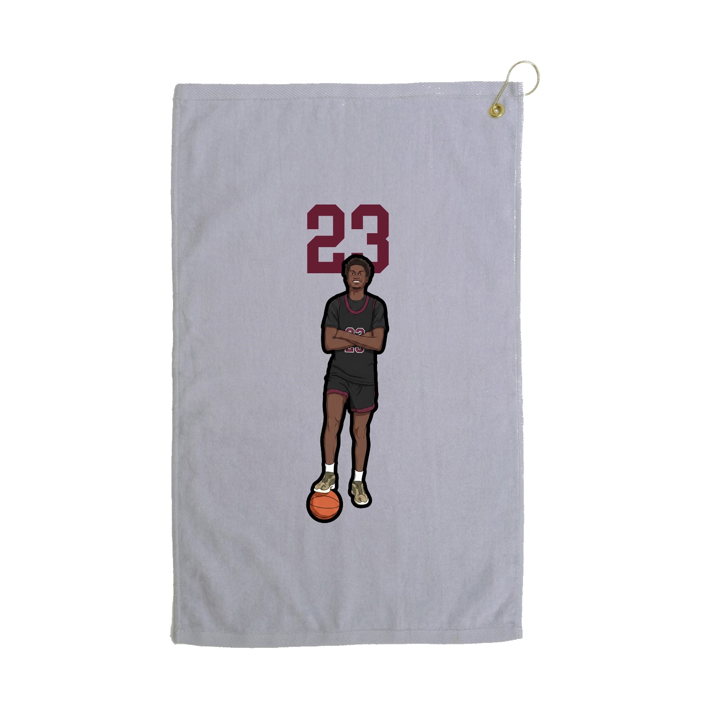 Golf Towel — Number Top in Grey