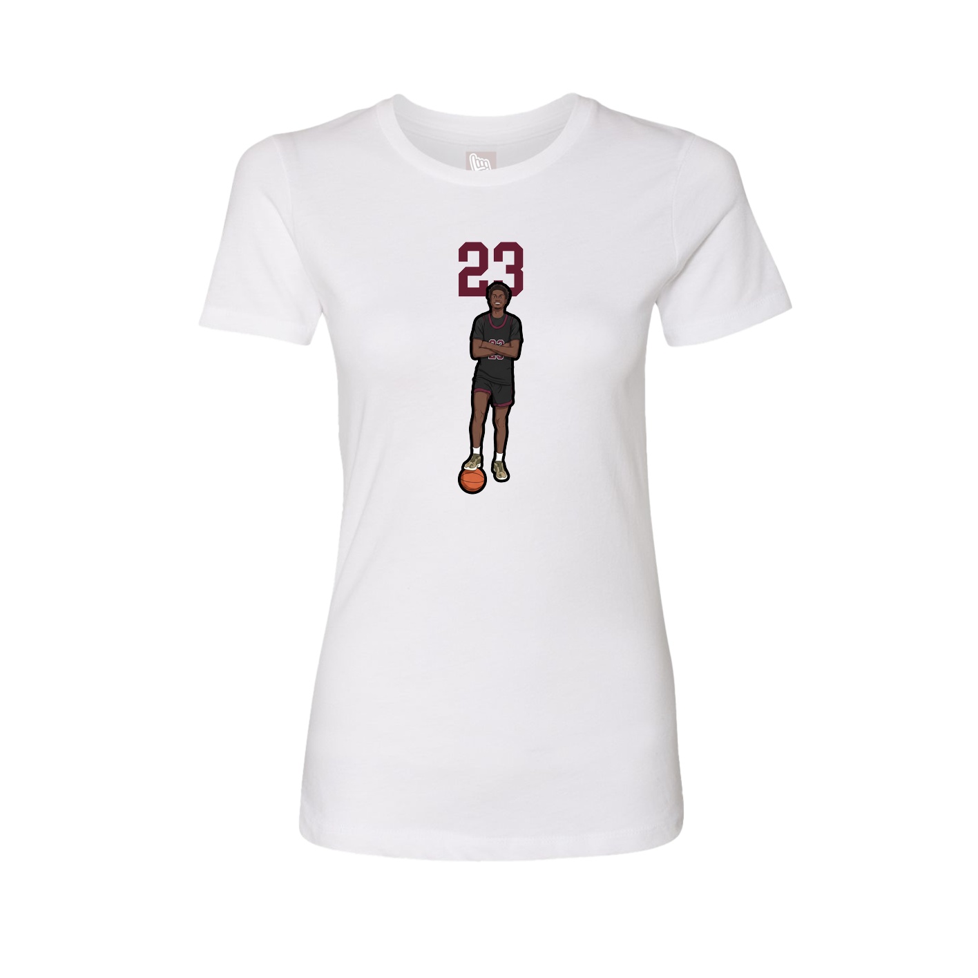 Fitted Women's Tee — Number Top in White