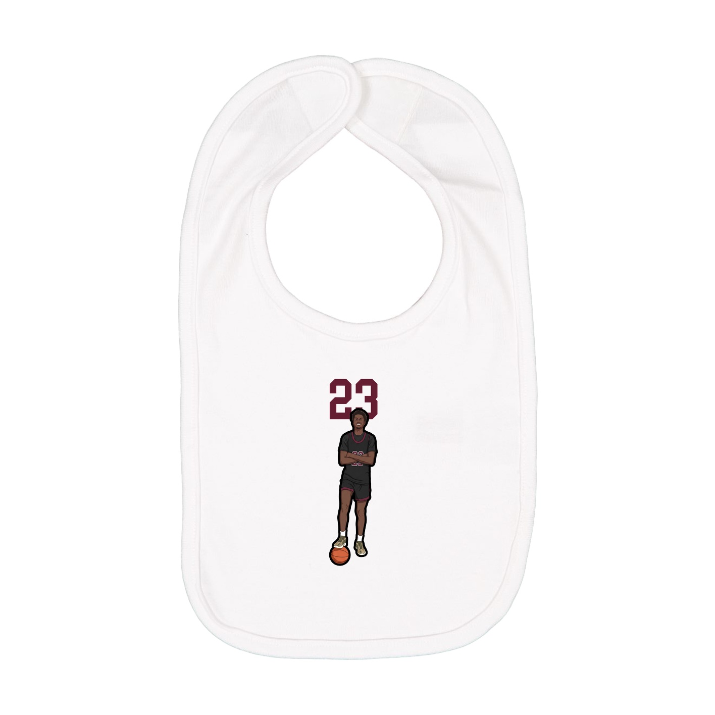 Infant Bib — Number Top in White