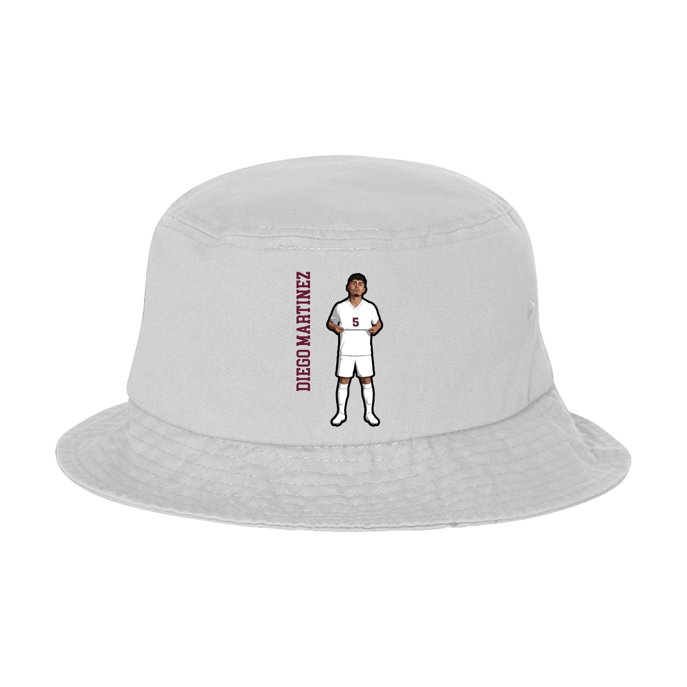 Bucket Cap — Name Vertical in White