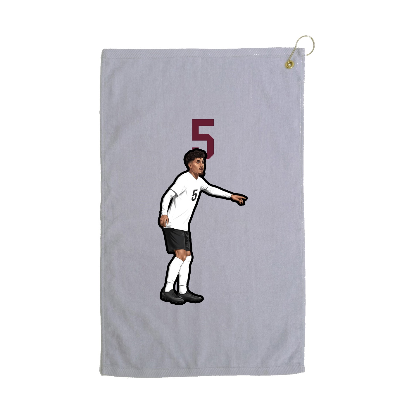 Golf Towel — Number Top in Grey