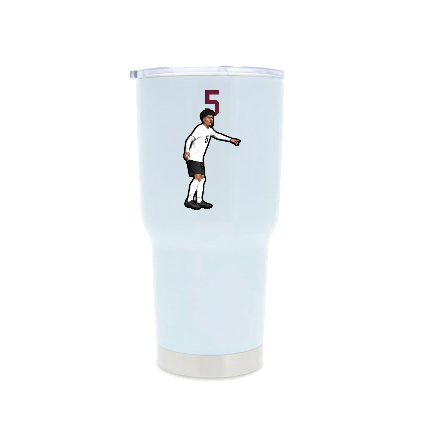 30oz Stainless Steel Tumbler — Number Top in White