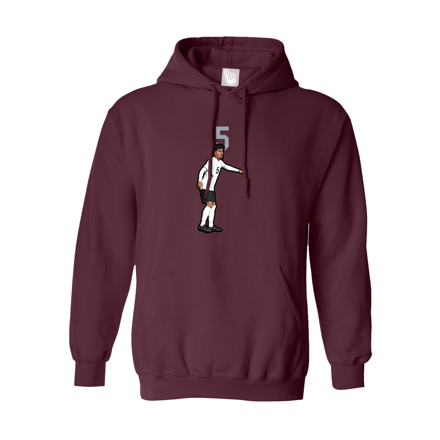 Hoodie — Number Top in Maroon