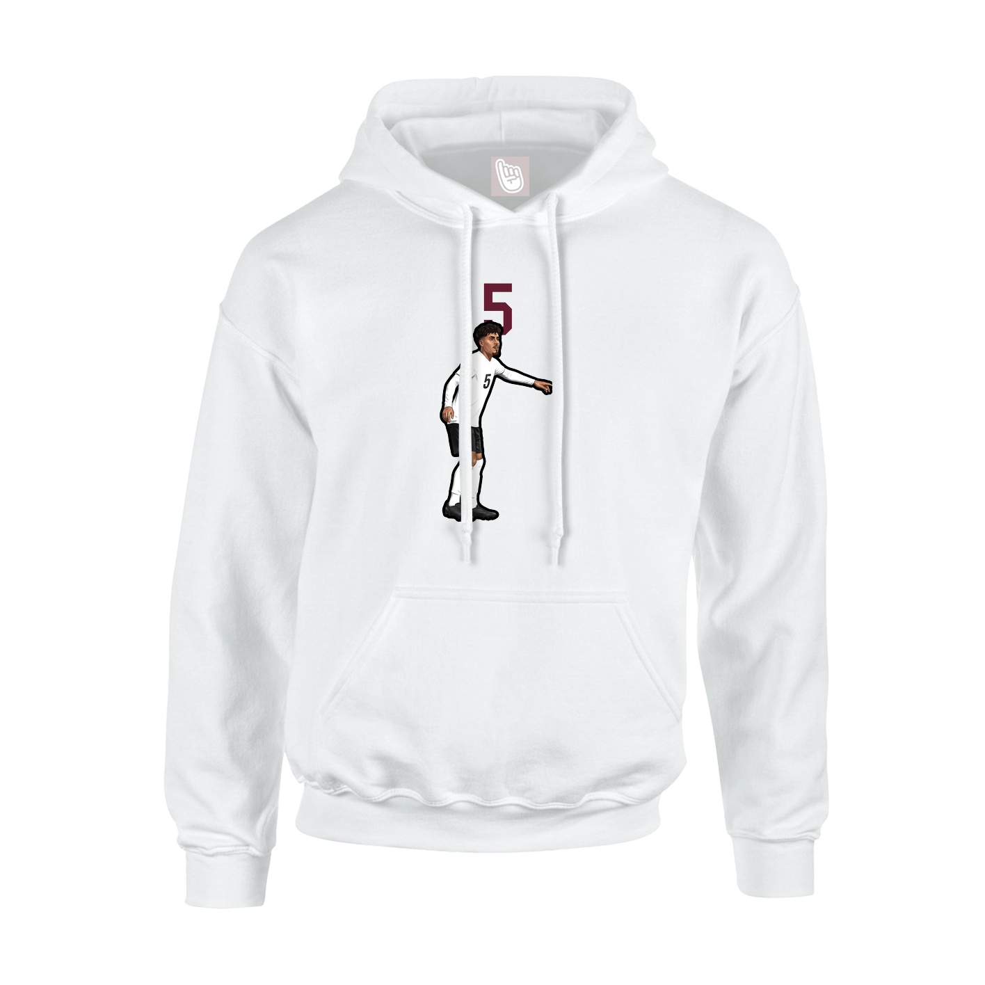 Youth Hoodie — Number Top in White