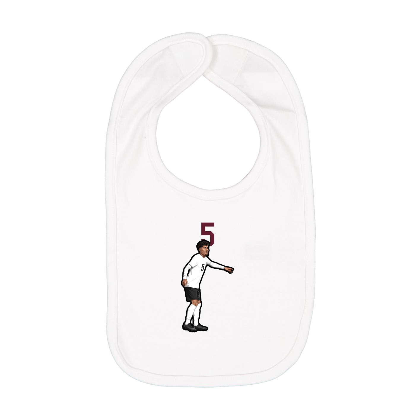 Infant Bib — Number Top in White