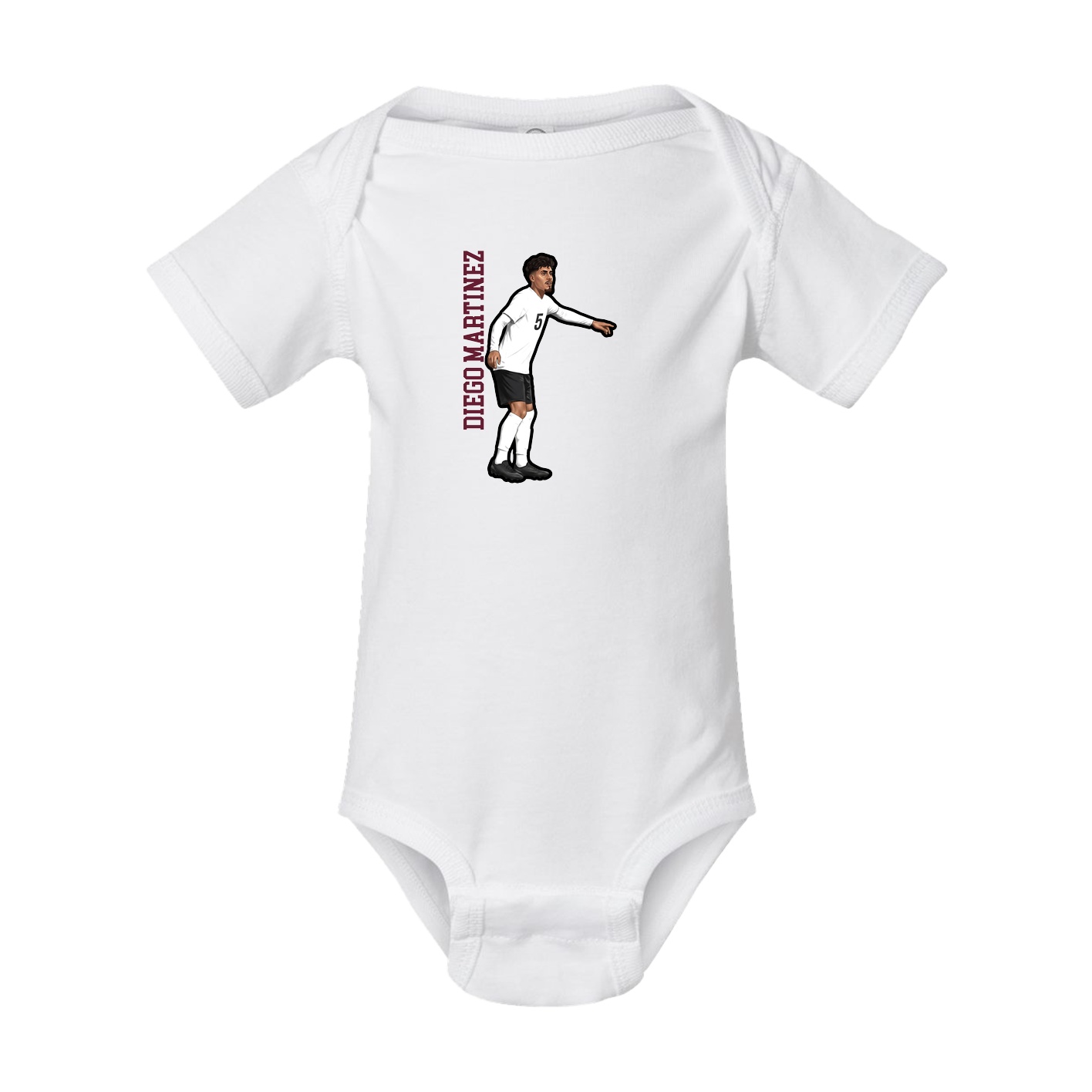 Baby Onesie — Name Vertical in White