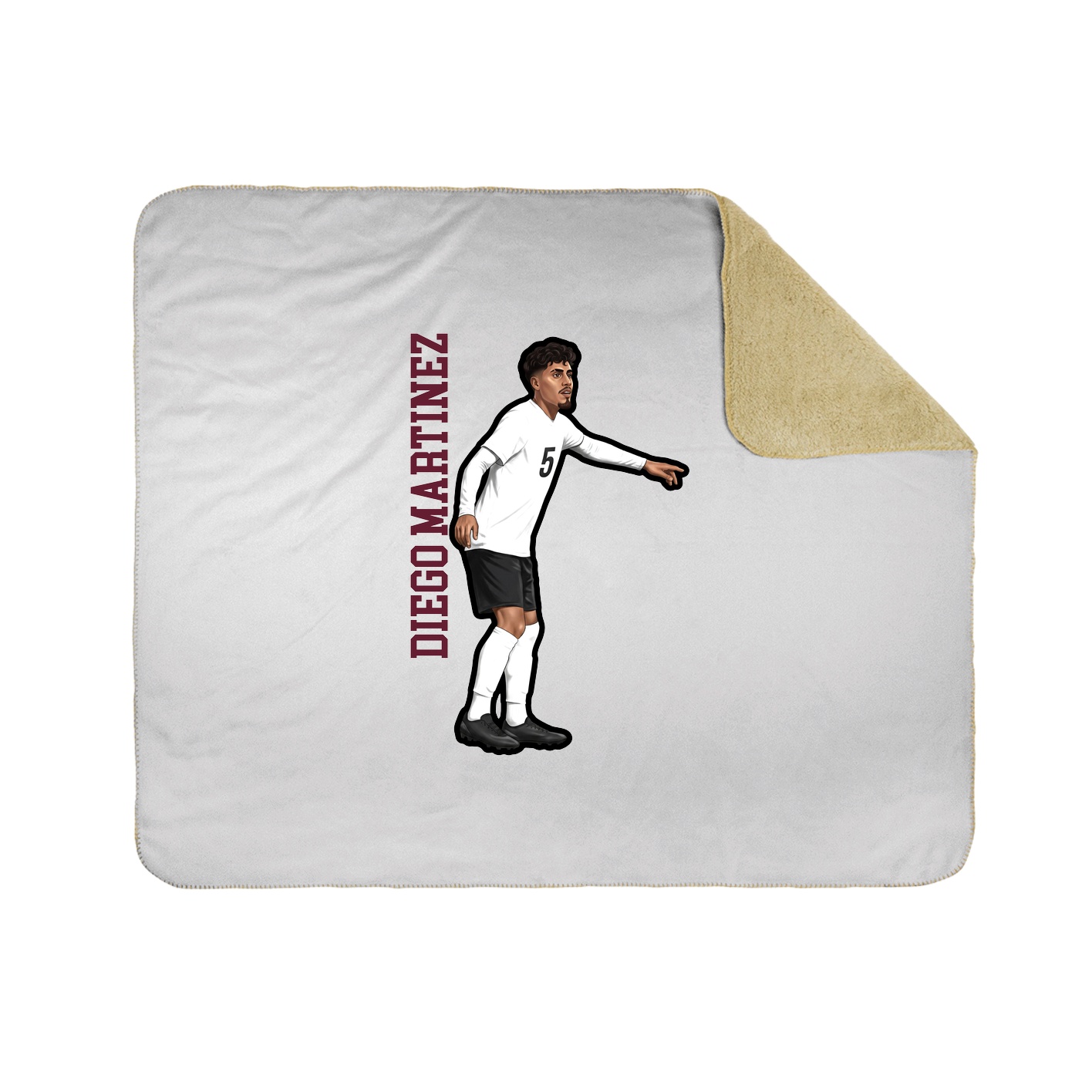 Throw Blanket — Name Vertical in White