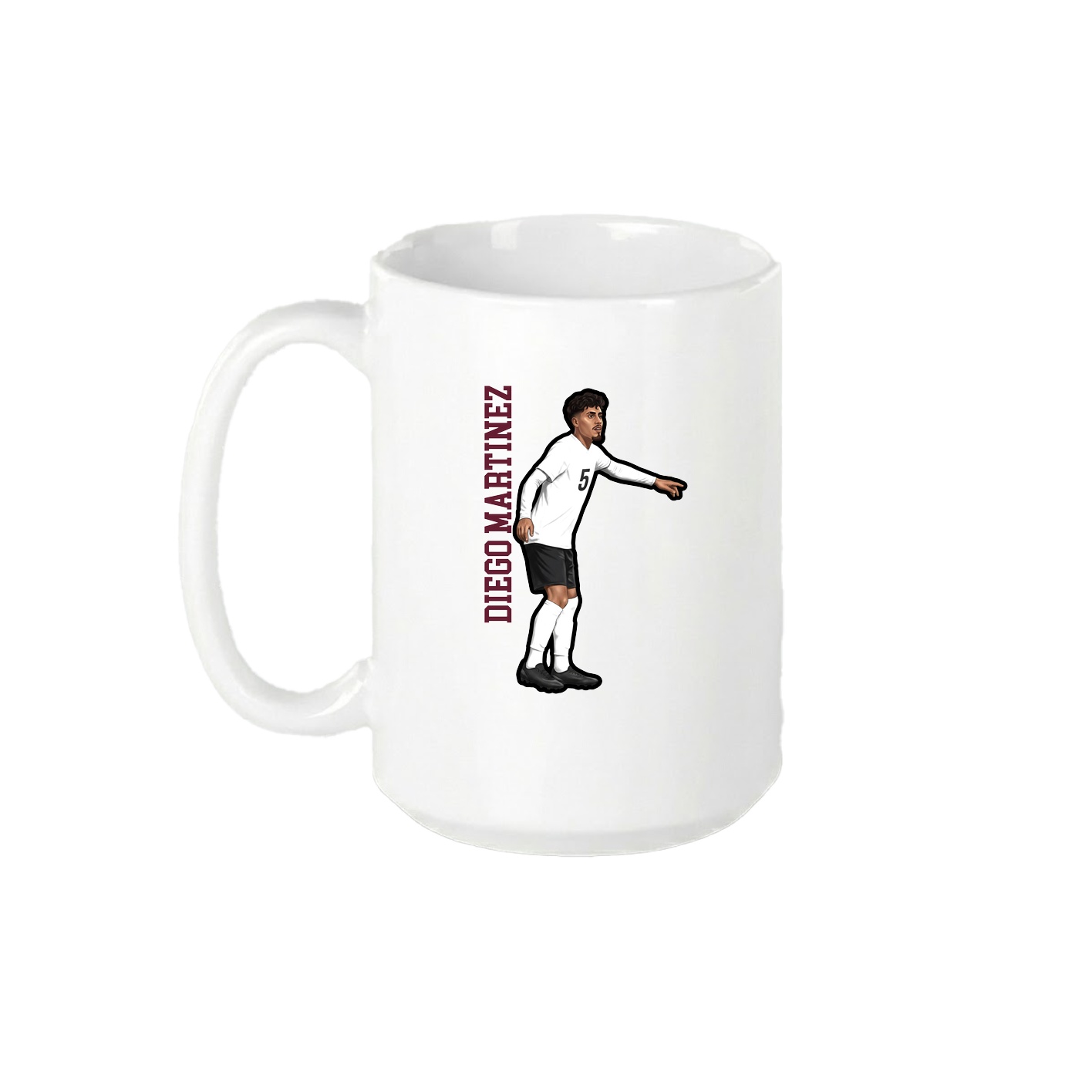 15oz Coffee Mug — Name Vertical in White