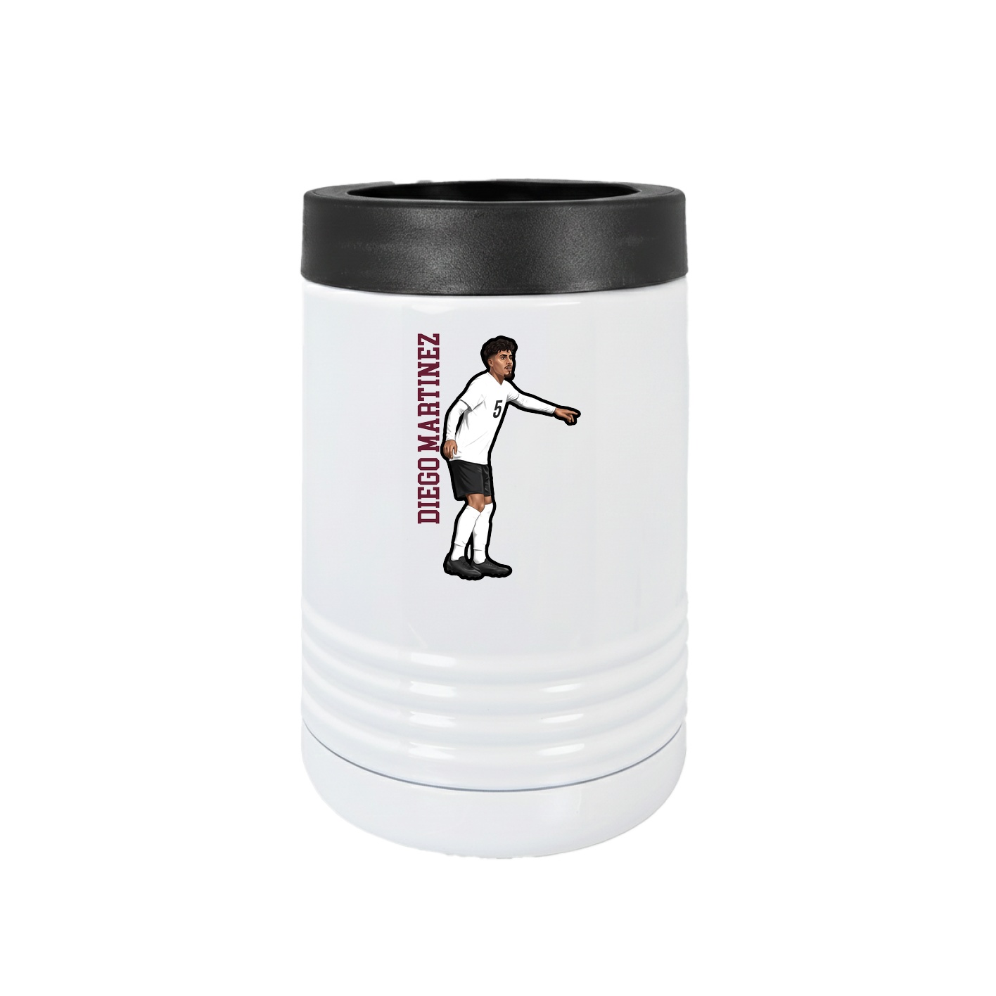 Beverage Holder — Name Vertical in White