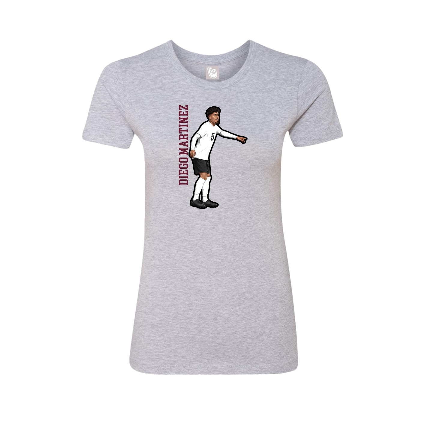 Womens Tee — Name Vertical in Grey
