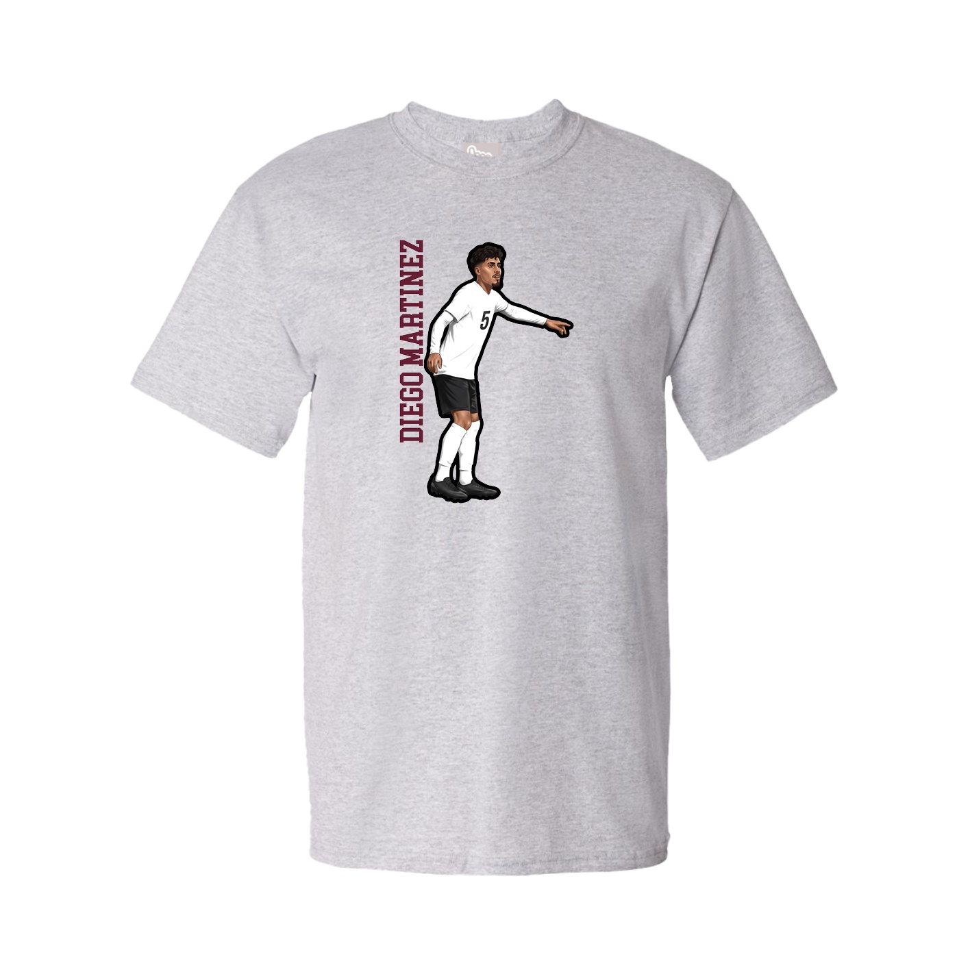 Youth Tee — Name Vertical in Grey