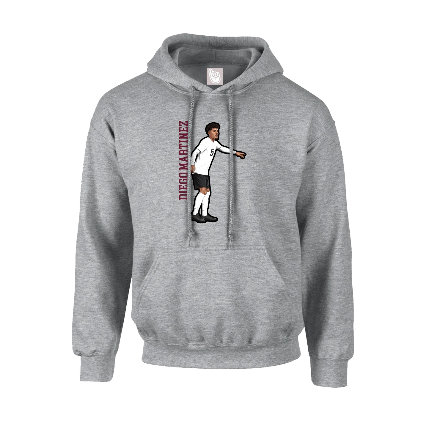 Youth Hoodie — Name Vertical in Grey