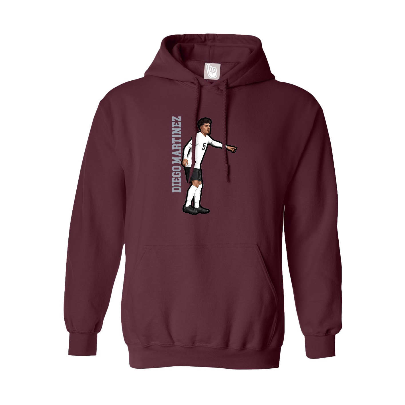 Youth Hoodie — Name Vertical in Maroon