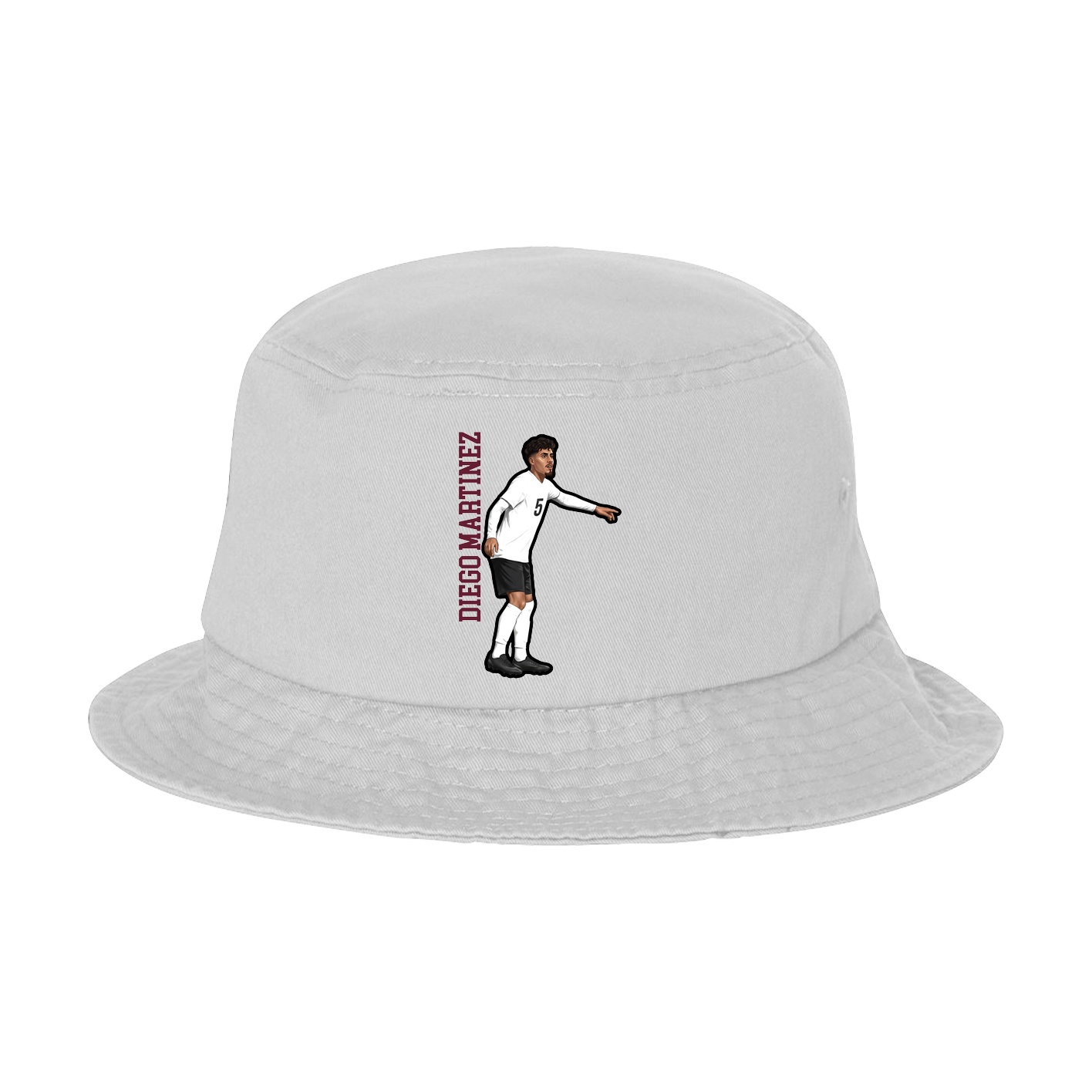 Bucket Cap — Name Vertical in White