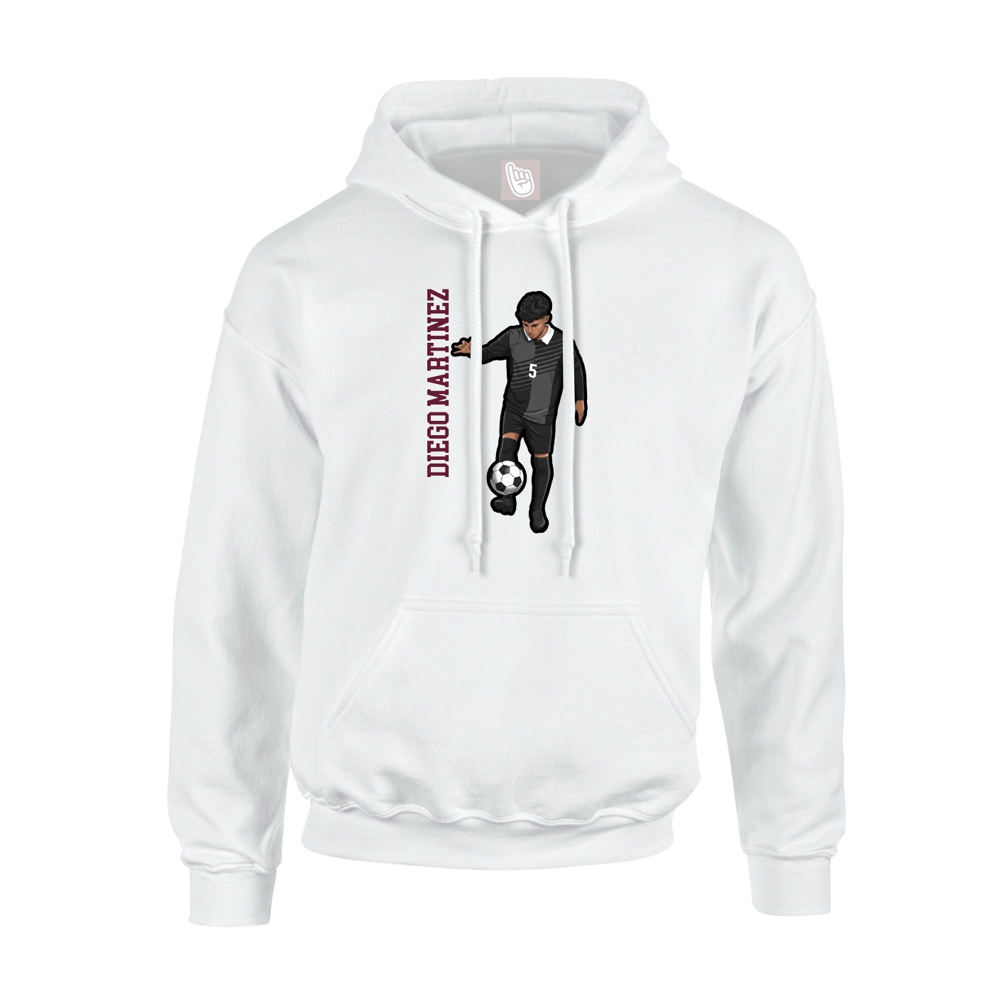 Hoodie — Name Vertical in White