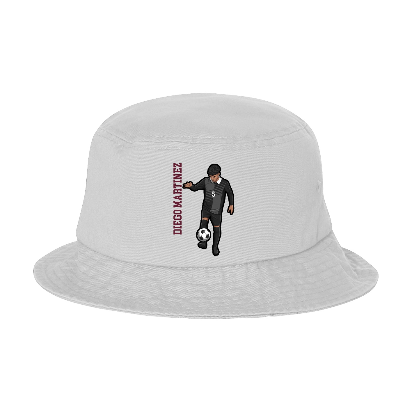 Bucket Cap — Name Vertical in White