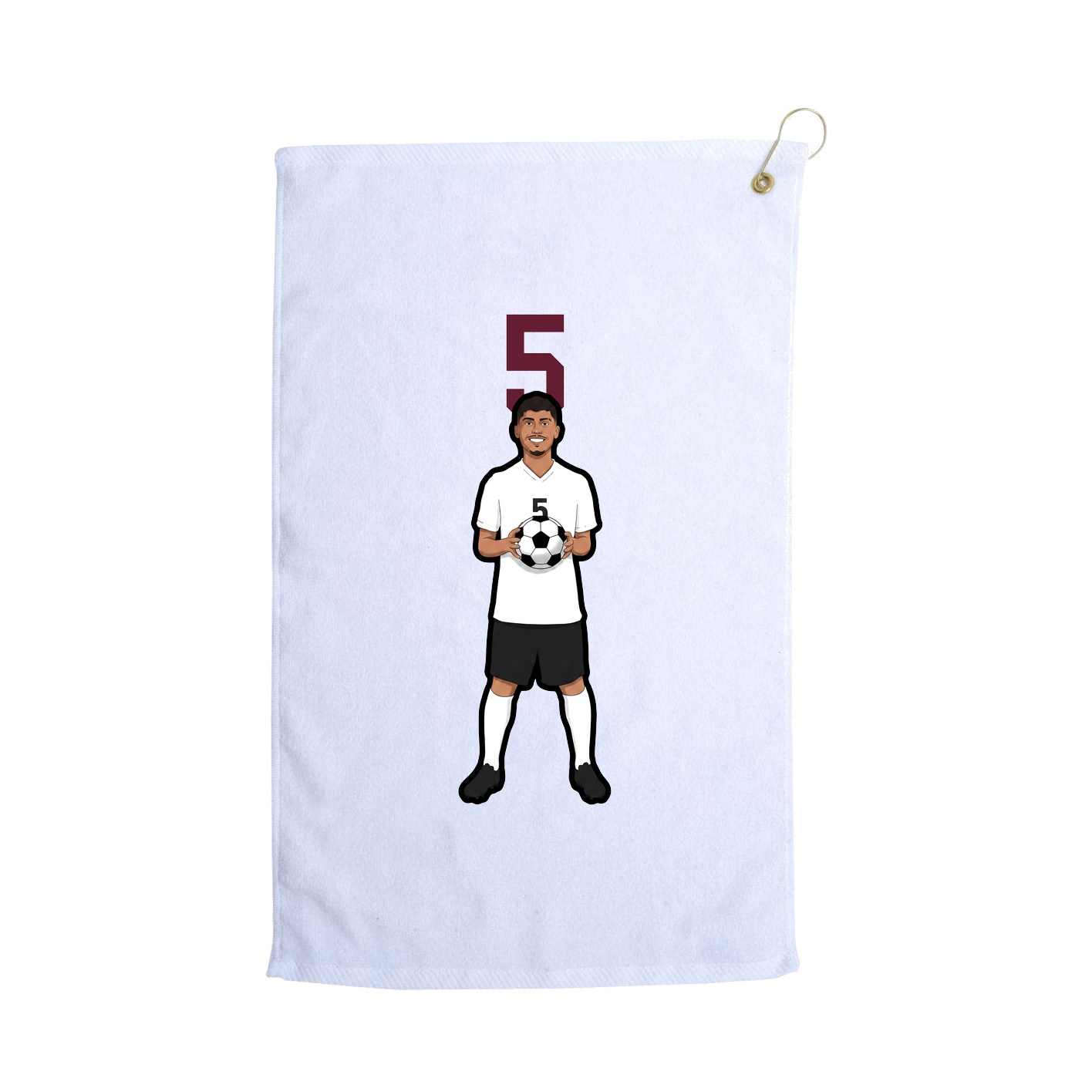 Golf Towel — Number Top in White