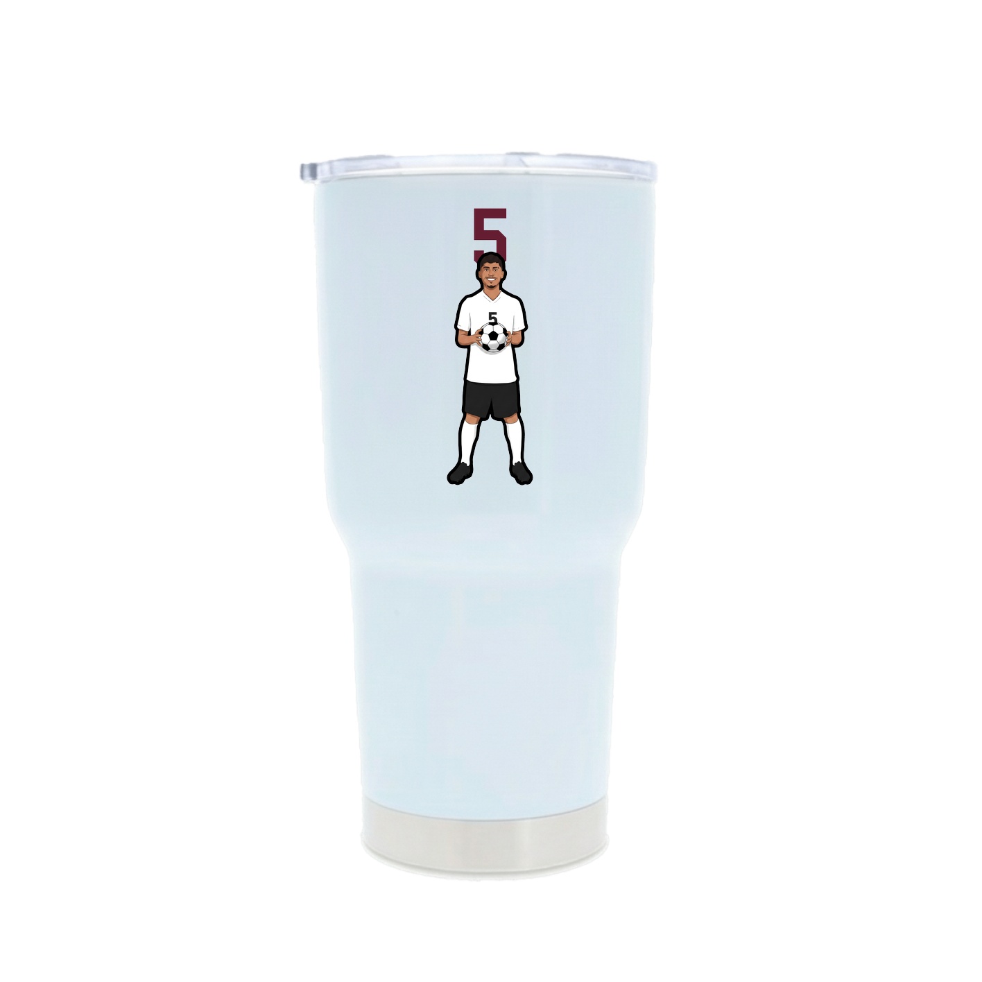 30oz Stainless Steel Tumbler — Number Top in White