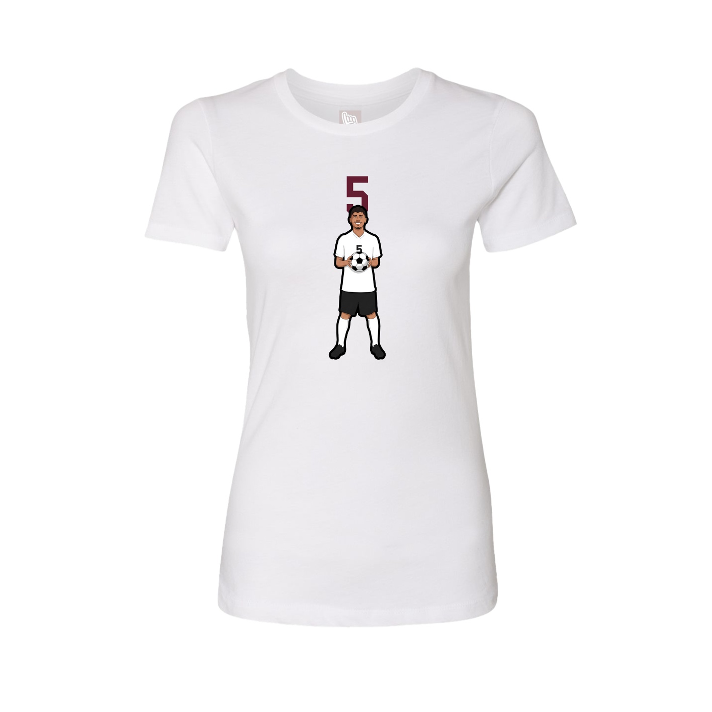 Womens Tee — Number Top in White