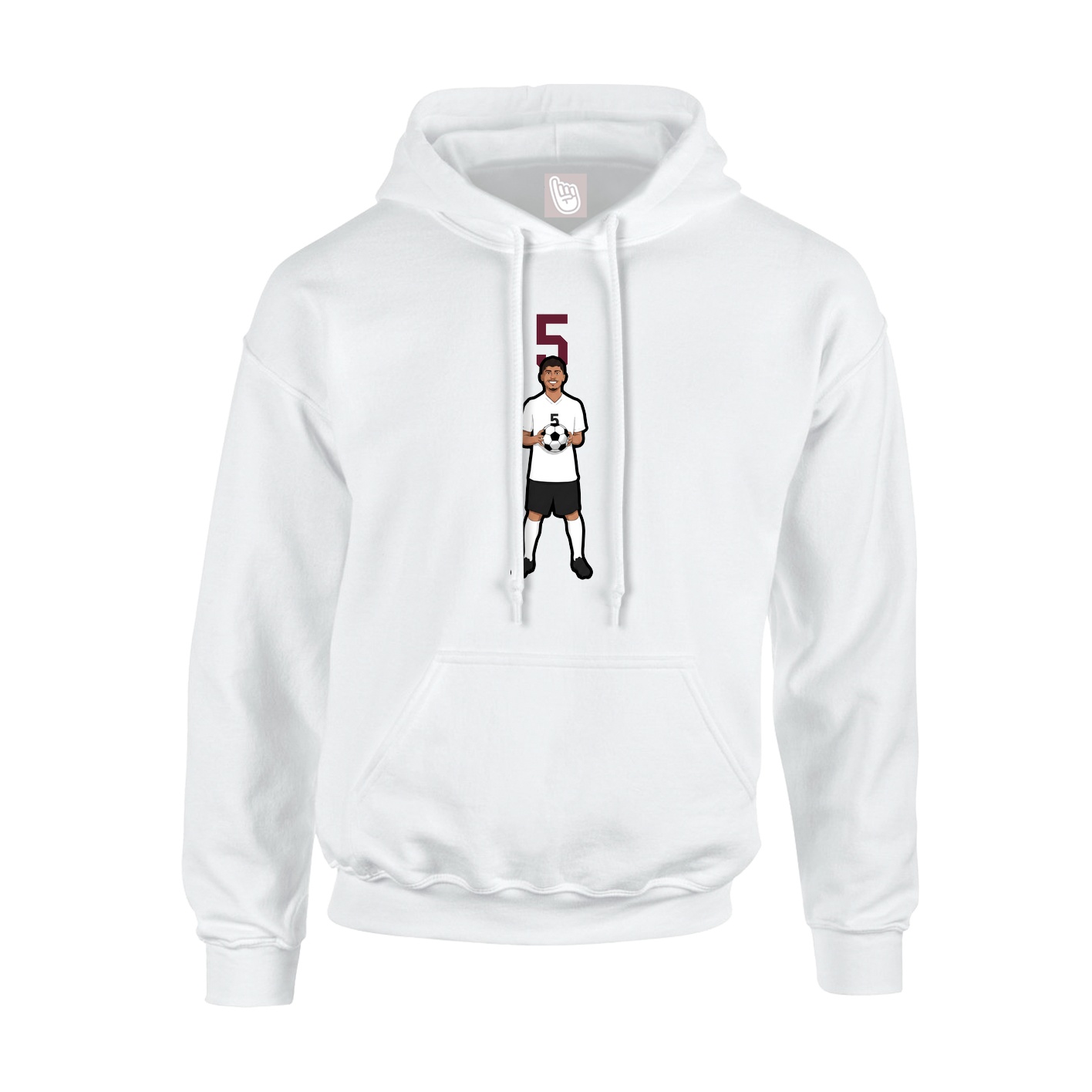 Youth Hoodie — Number Top in White