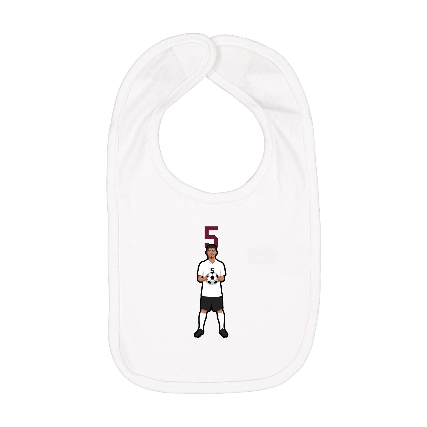 Infant Bib — Number Top in White