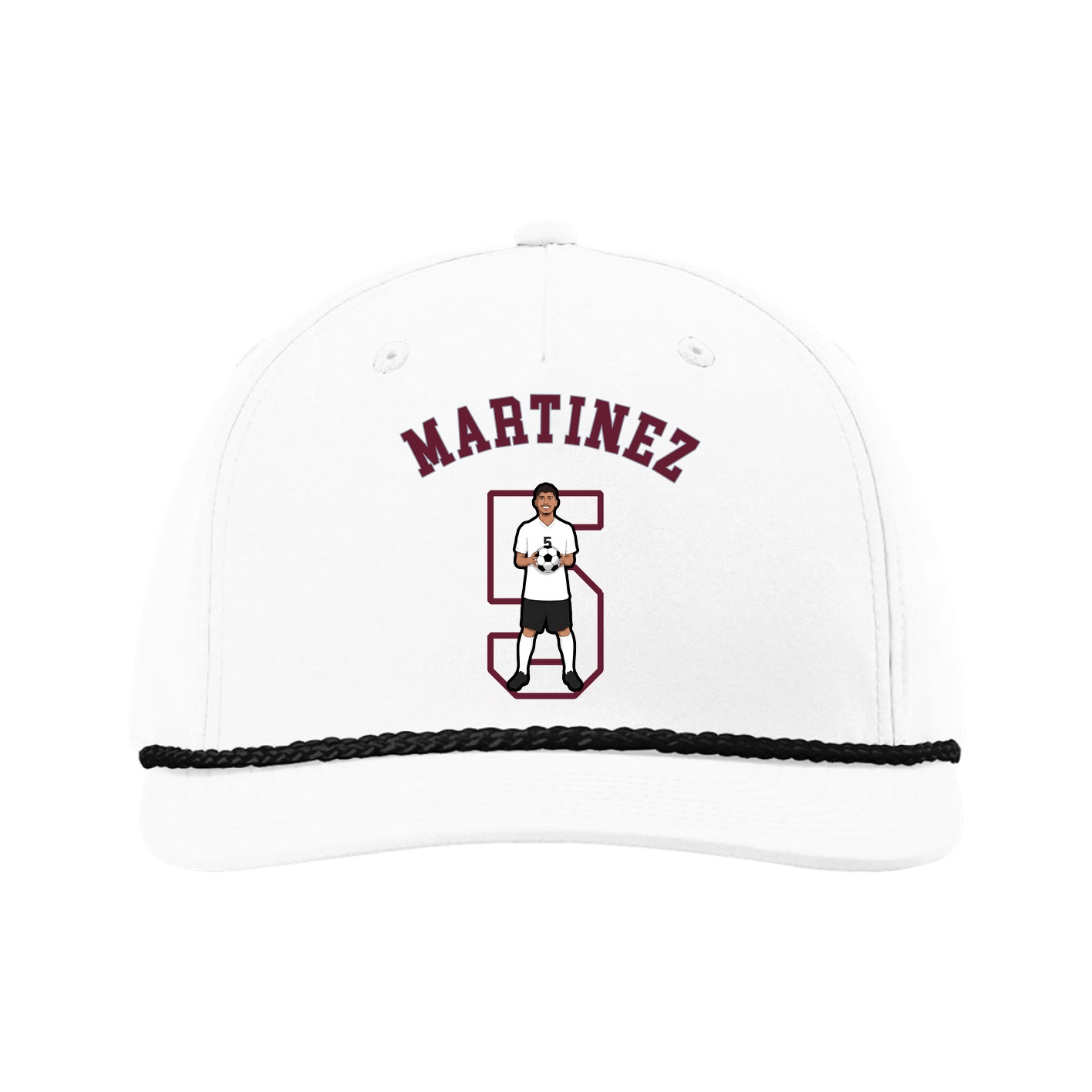 Five-Panel Classic Rope Cap — Shirsey Arch in White