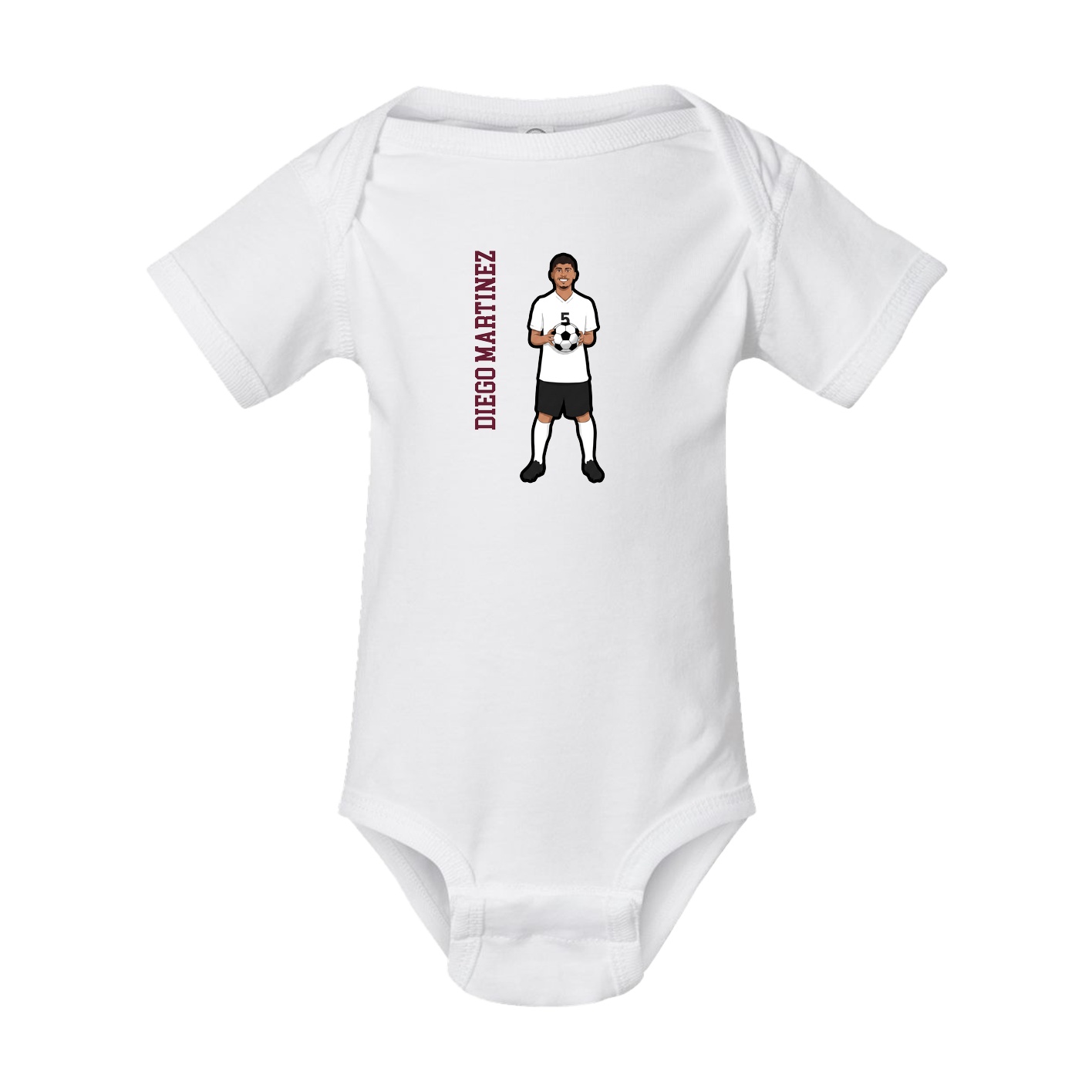 Baby Onesie — Name Vertical in White