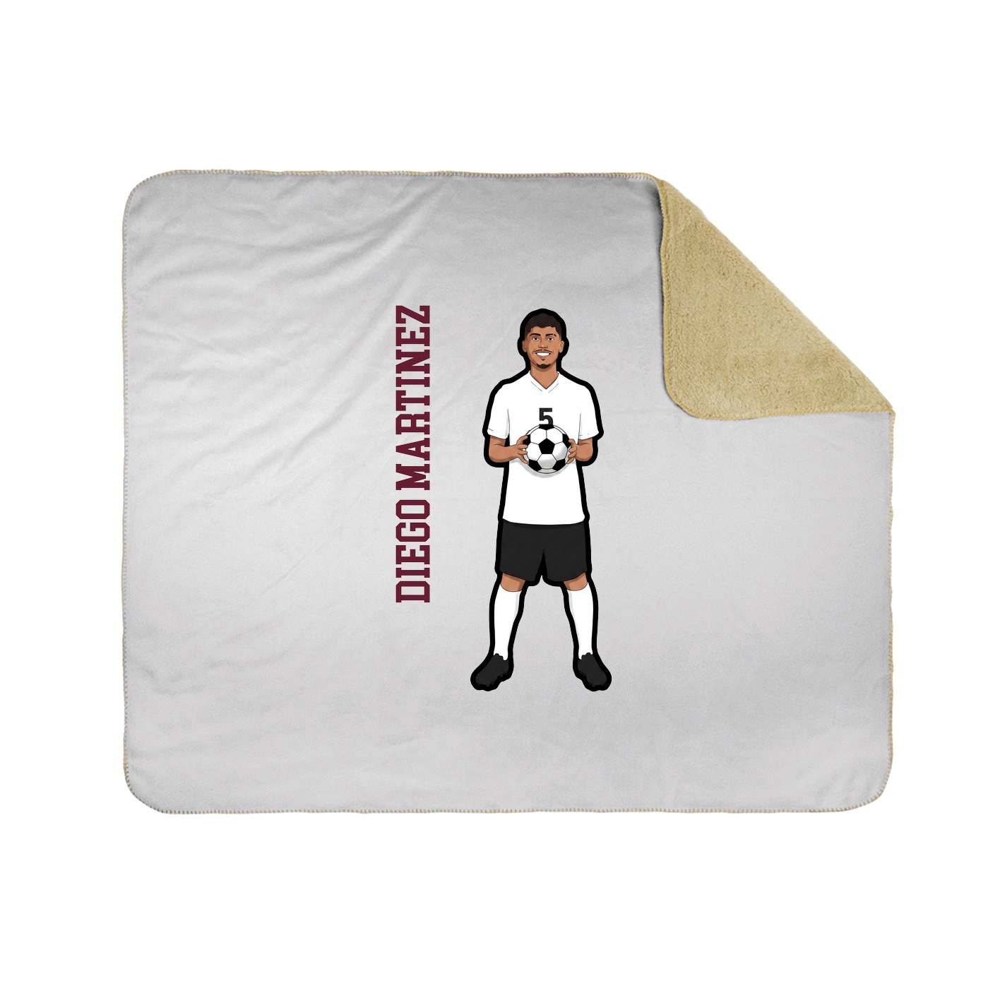 Throw Blanket — Name Vertical in White