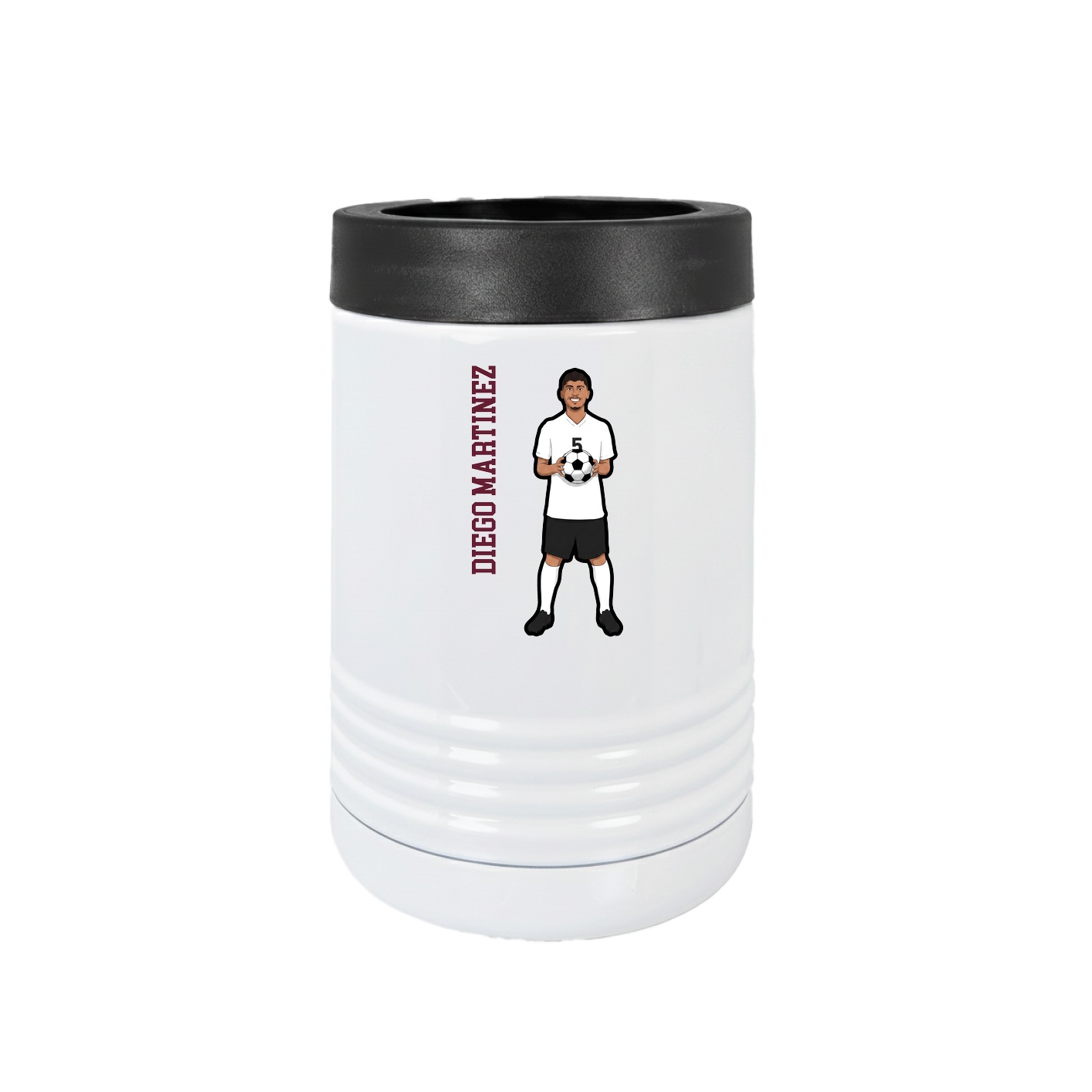 Beverage Holder — Name Vertical in White