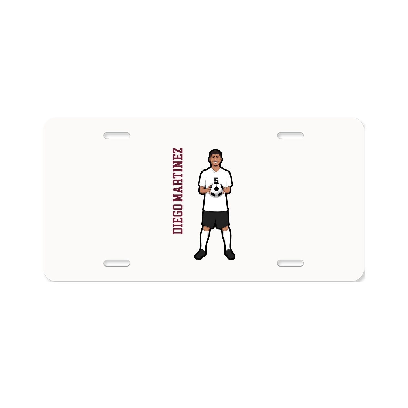 License Plate — Name Vertical in Classic