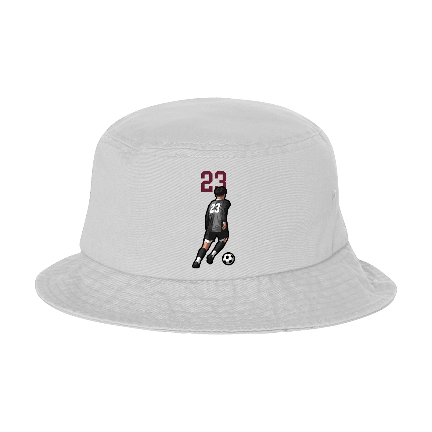 Bucket Cap — Number Top in White