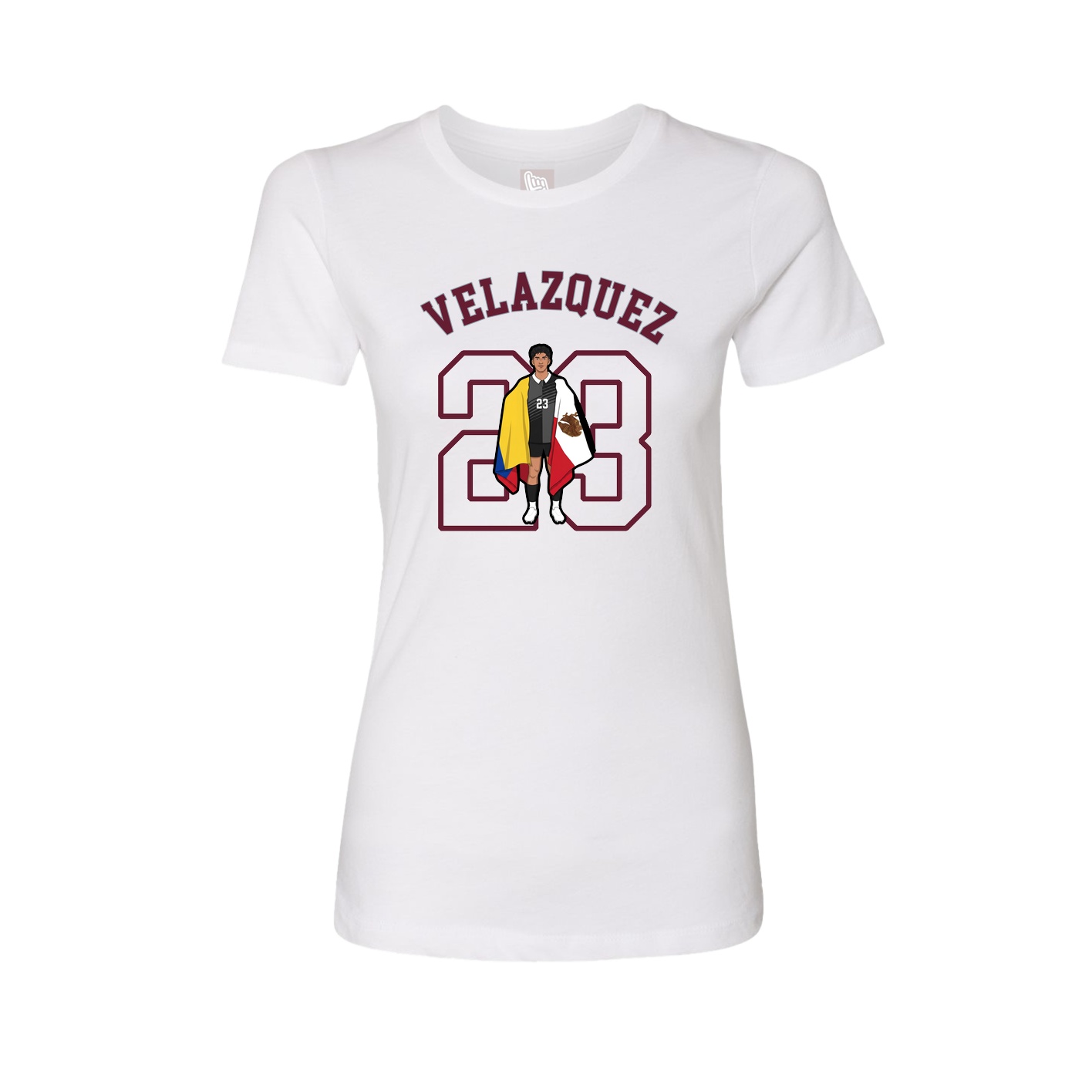 Fitted Women's Tee — Shirsey Arch in White