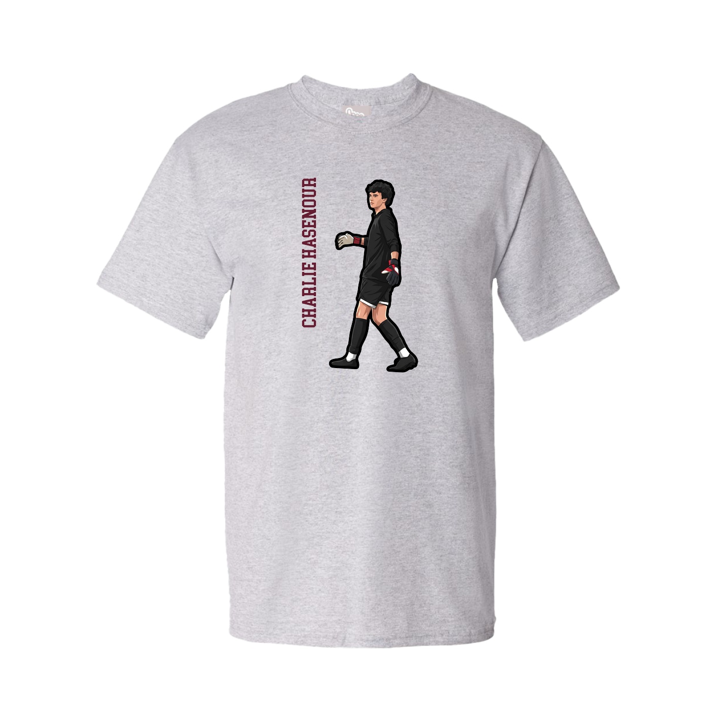 Youth Tee — Name Vertical in Grey