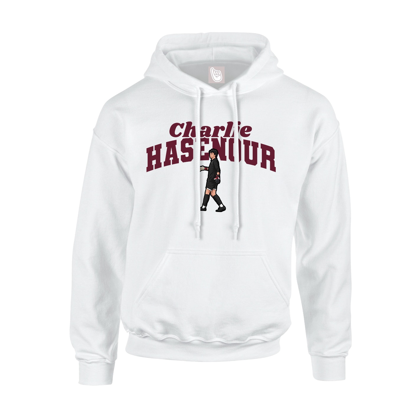 Youth Hoodie — Signature Arch in White