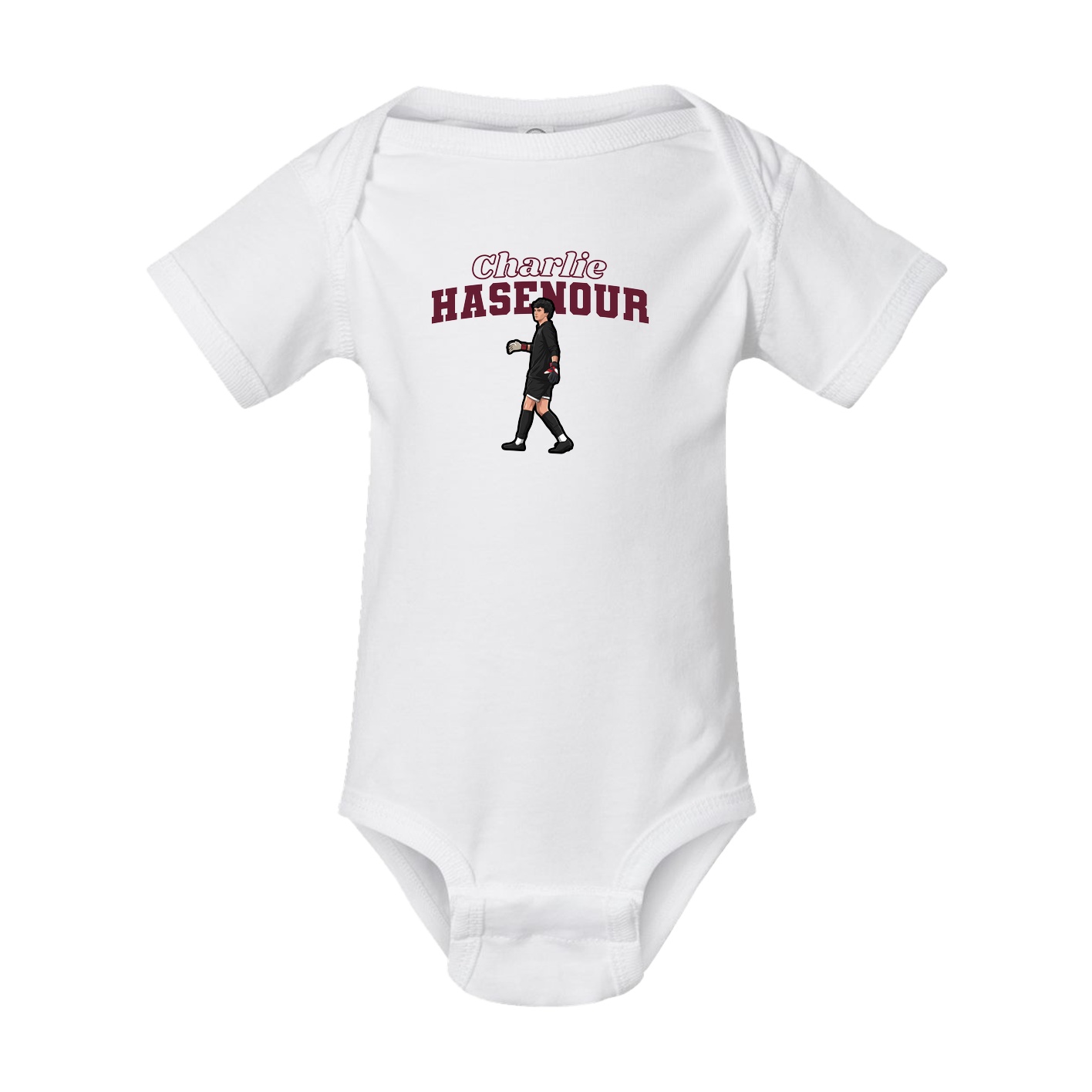 Baby Onesie — Name Arch in White